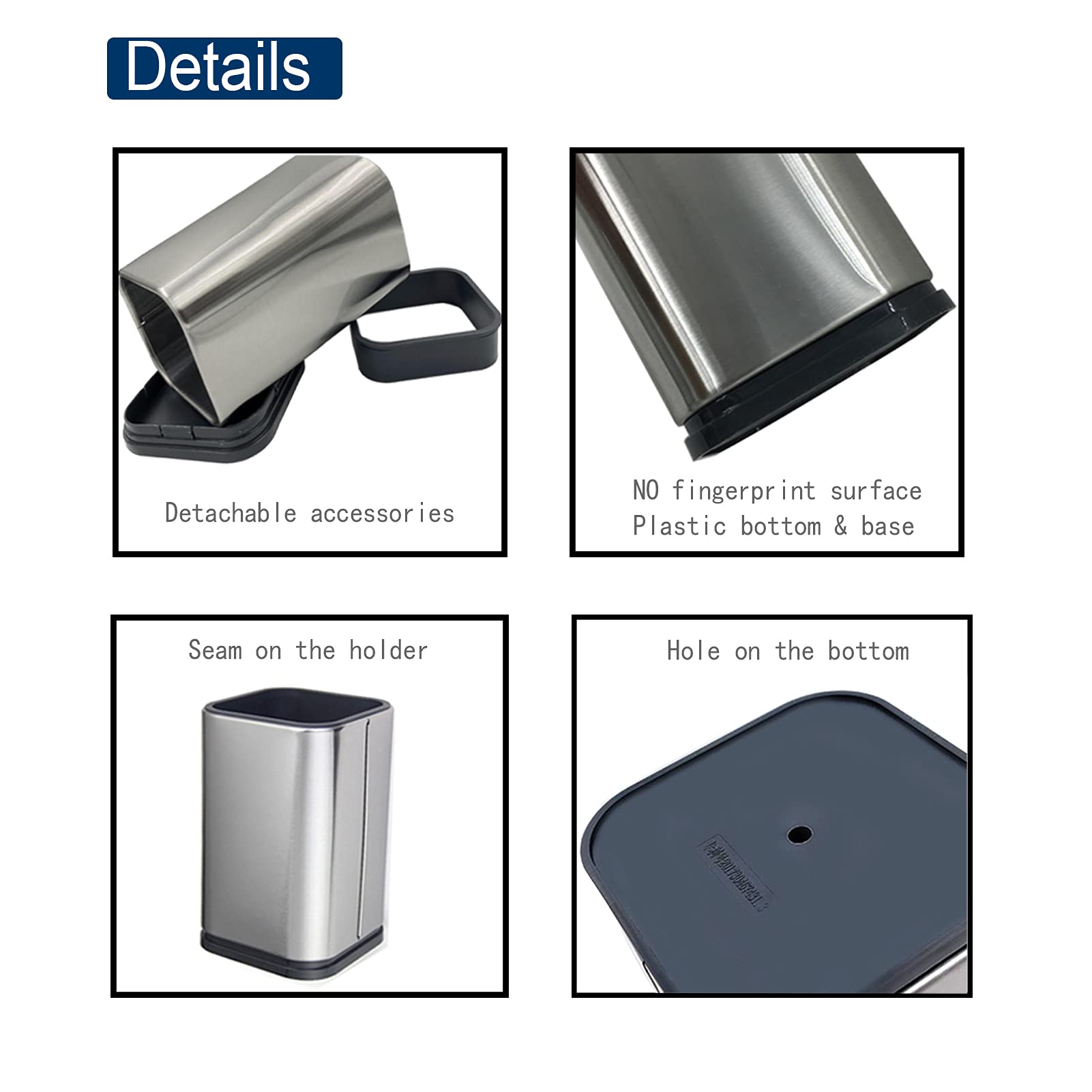 Wskc Stainless Steel Kitchen Utensil Holder Caddy,4L X 4W X 6.7H