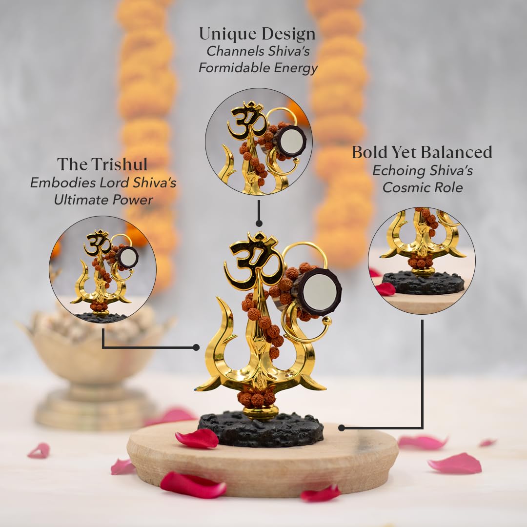 Astrotalk Resin Mahadev Trishul Murti | Compact Shiv Murti For Home Temple, Car Dashboard Or Office Shelf | Lord Shiva Idol For Puja Mandir & Meditation Corners | 8.5X6.5X11 Cm | 1 Piece