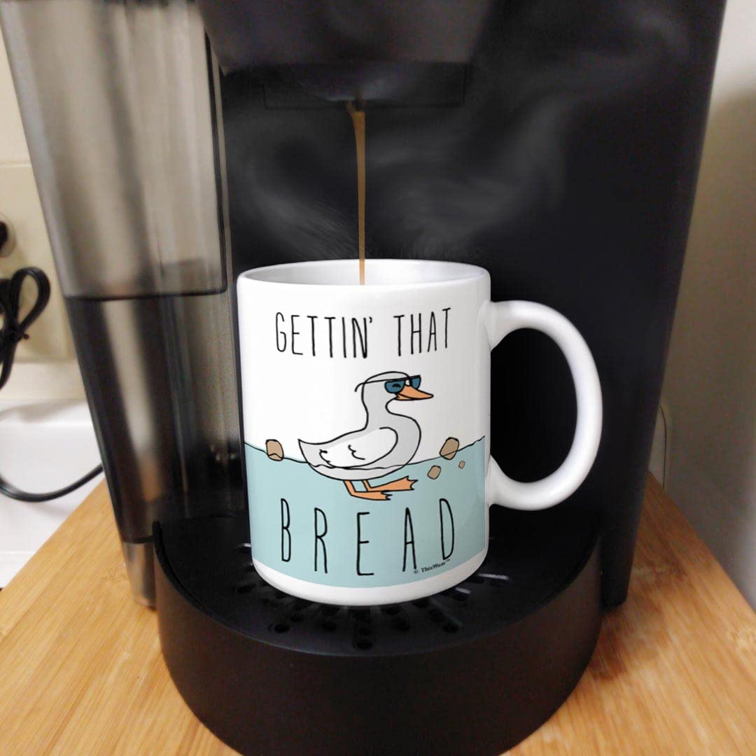 Funny Duck Mugs Gettin That Bread Punny Duck Mug Coworker Office Gifts Pun Coffee Mug Tea Cup Multi