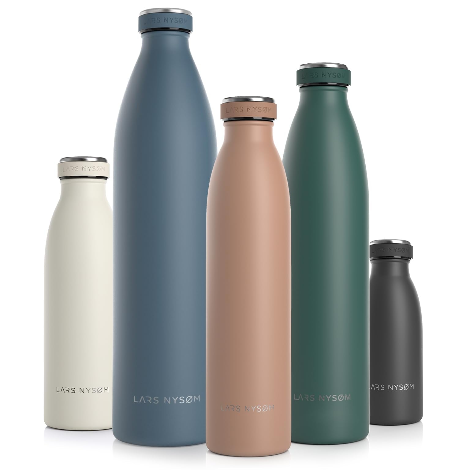 Lars Nysm Stainless Steel Insulated Water Bottle 12Oz 17Oz 25Oz 34Oz 51Oz | Bpa-Free Insulated Thermo Flask For Hot And Cold Bev