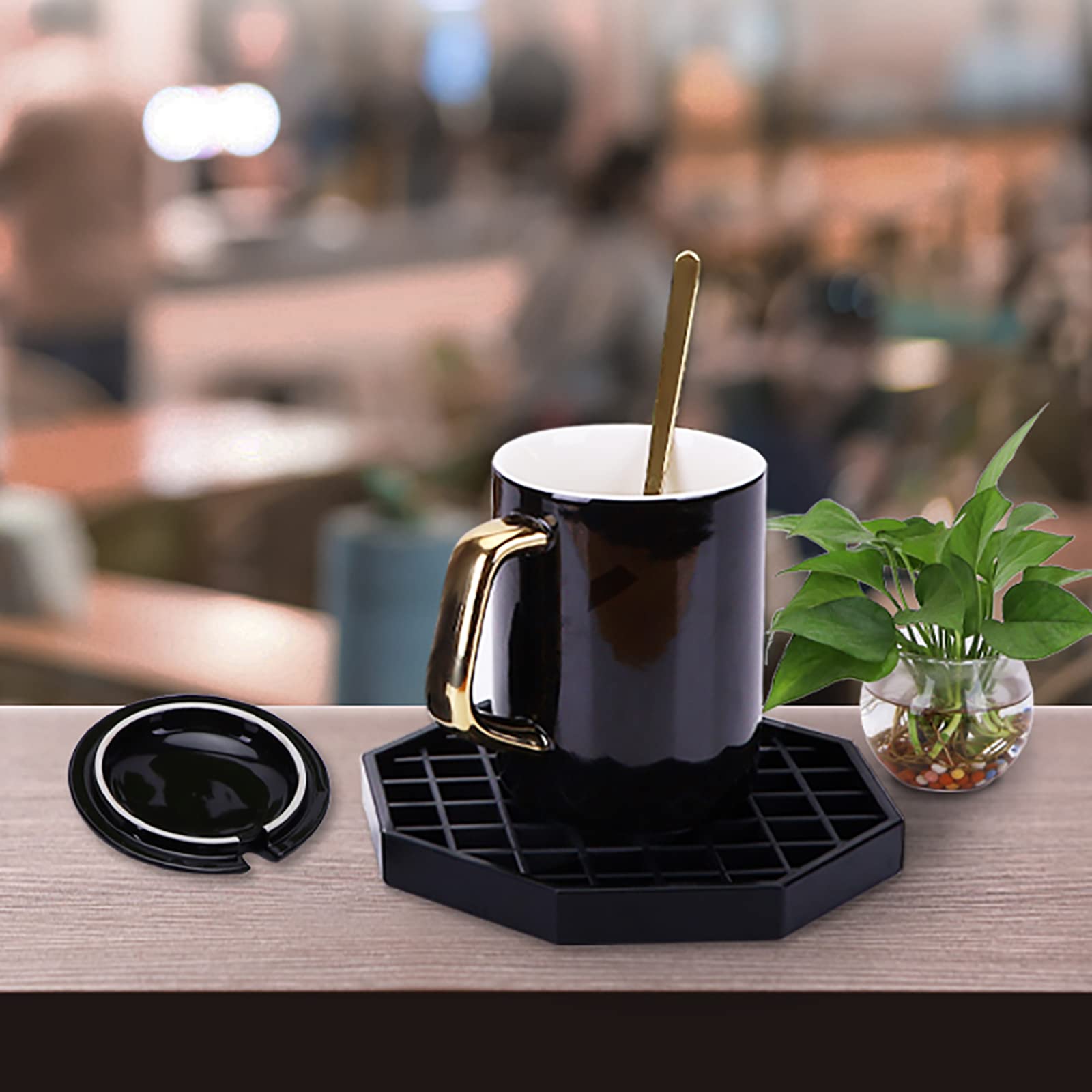 Happy Reunion Coffee Countertop Octagon Drip Tray (4'' - 3 Pcs)