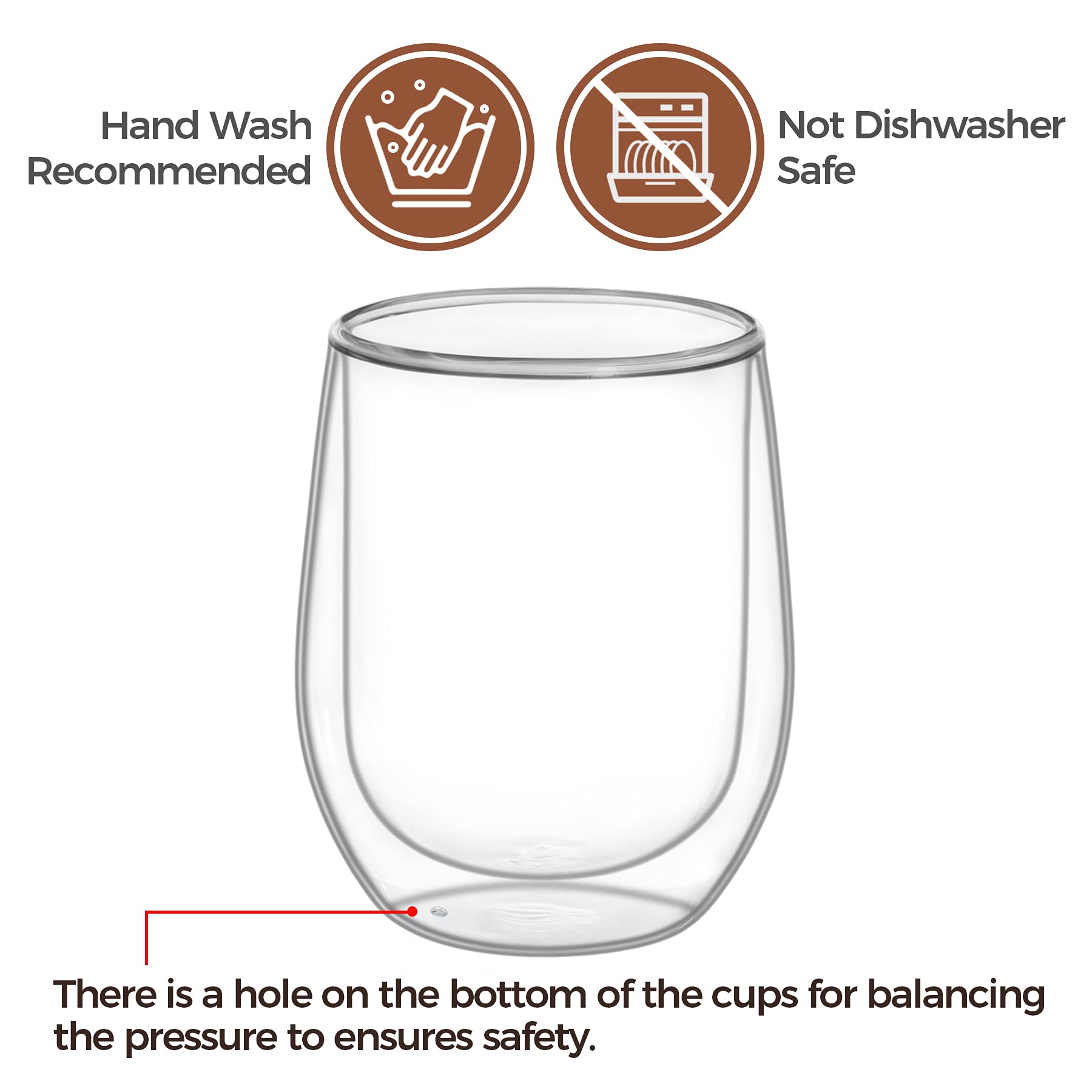 Comsaf Double Walled Glass Coffee Mugs(11 Oz/320Ml), Thermo Insulated Borosilicate Glasses For Coffee Tea Juice Latte Cappuccino