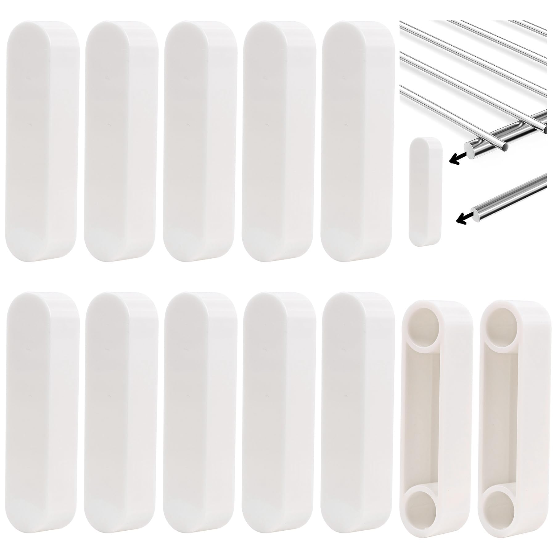 KINCHYGO 12 Pack Plastic Rod Spacer Cap Closet Parts Shelf End Caps