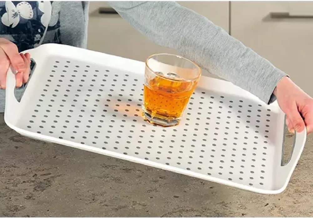 Rectangular Anti Slip Tray, Non-Slip Serving Tray