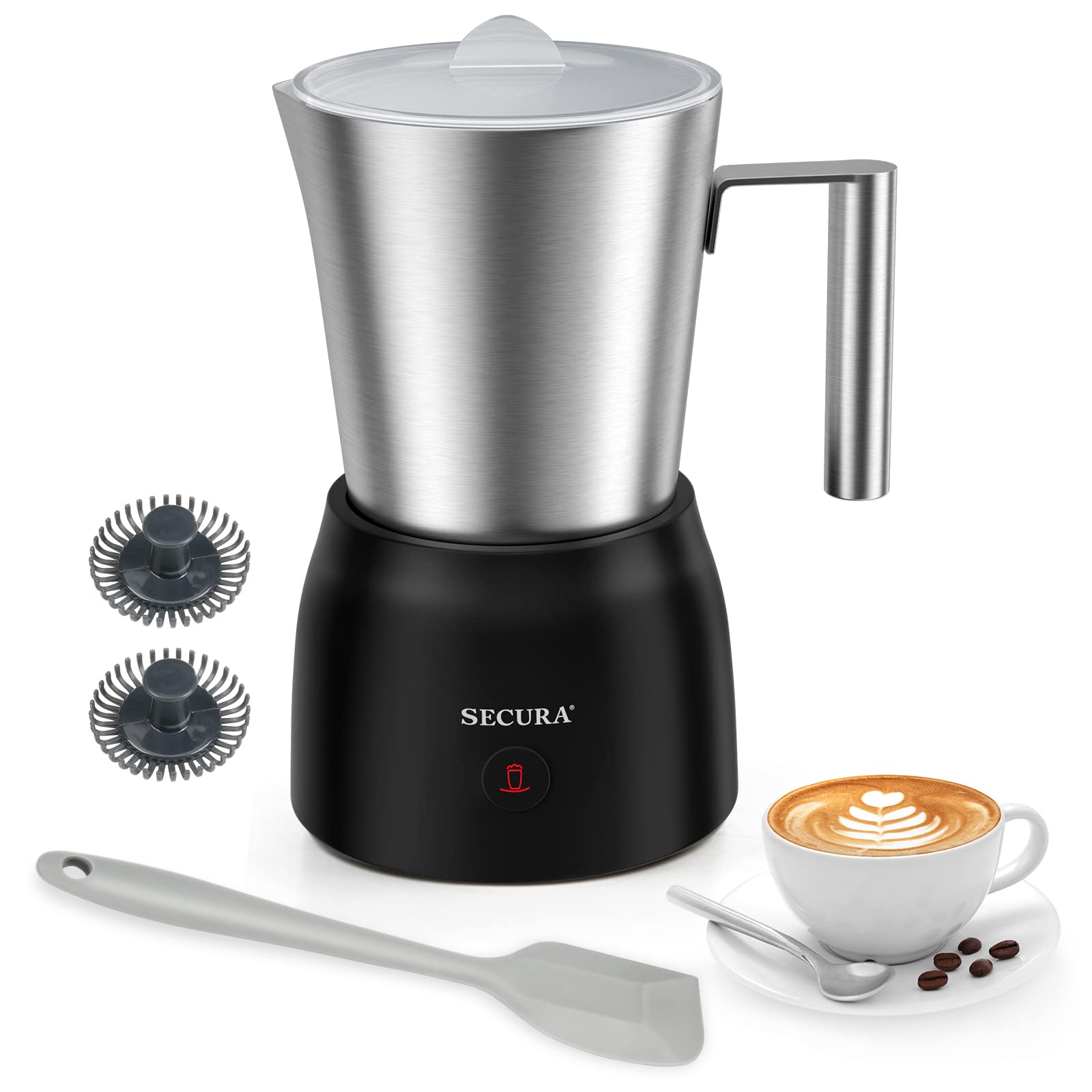 Secura Detachable Milk Frother, 17Oz Electric Milk Steamer Stainless Steel, Automatic Hotcold Foam And Hot Chocolate Maker With