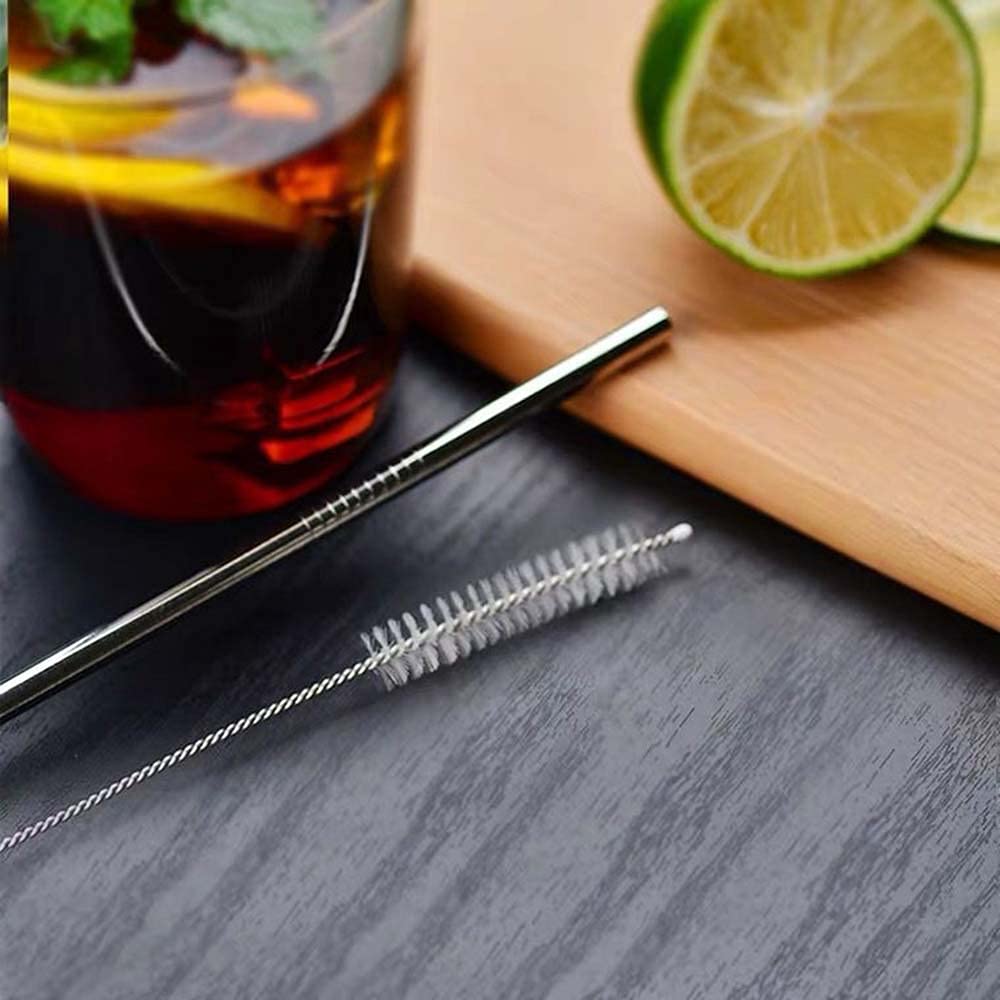 Metal Stainless Steel Straws, 4Pcs 12'' Ultra Long Reusable Metal Drinking Straws With Cleaning Brush And Silicone Tips For Tall