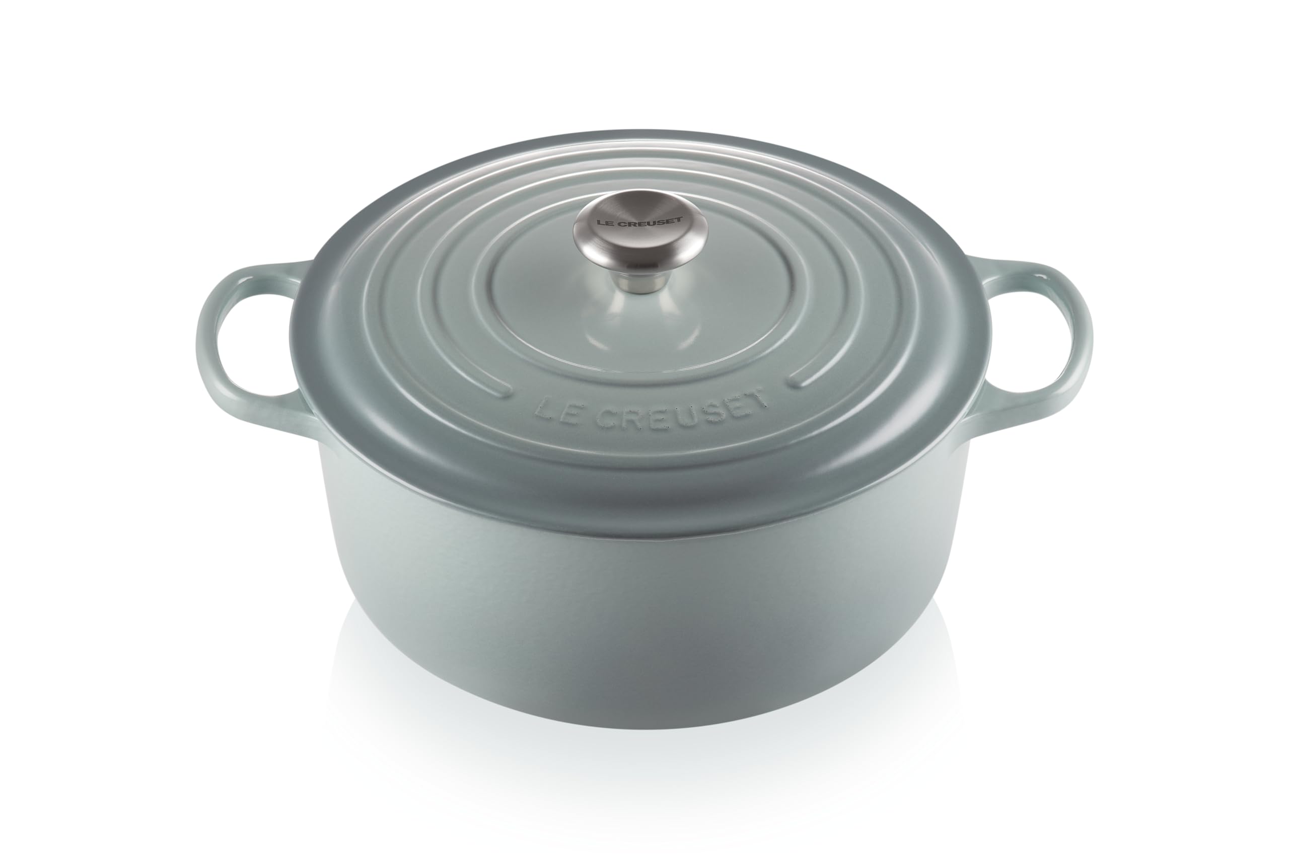 Le Creuset Enameled Cast Iron Signature Round Dutch Oven With Lid, 7.25 Quart, Sea Salt