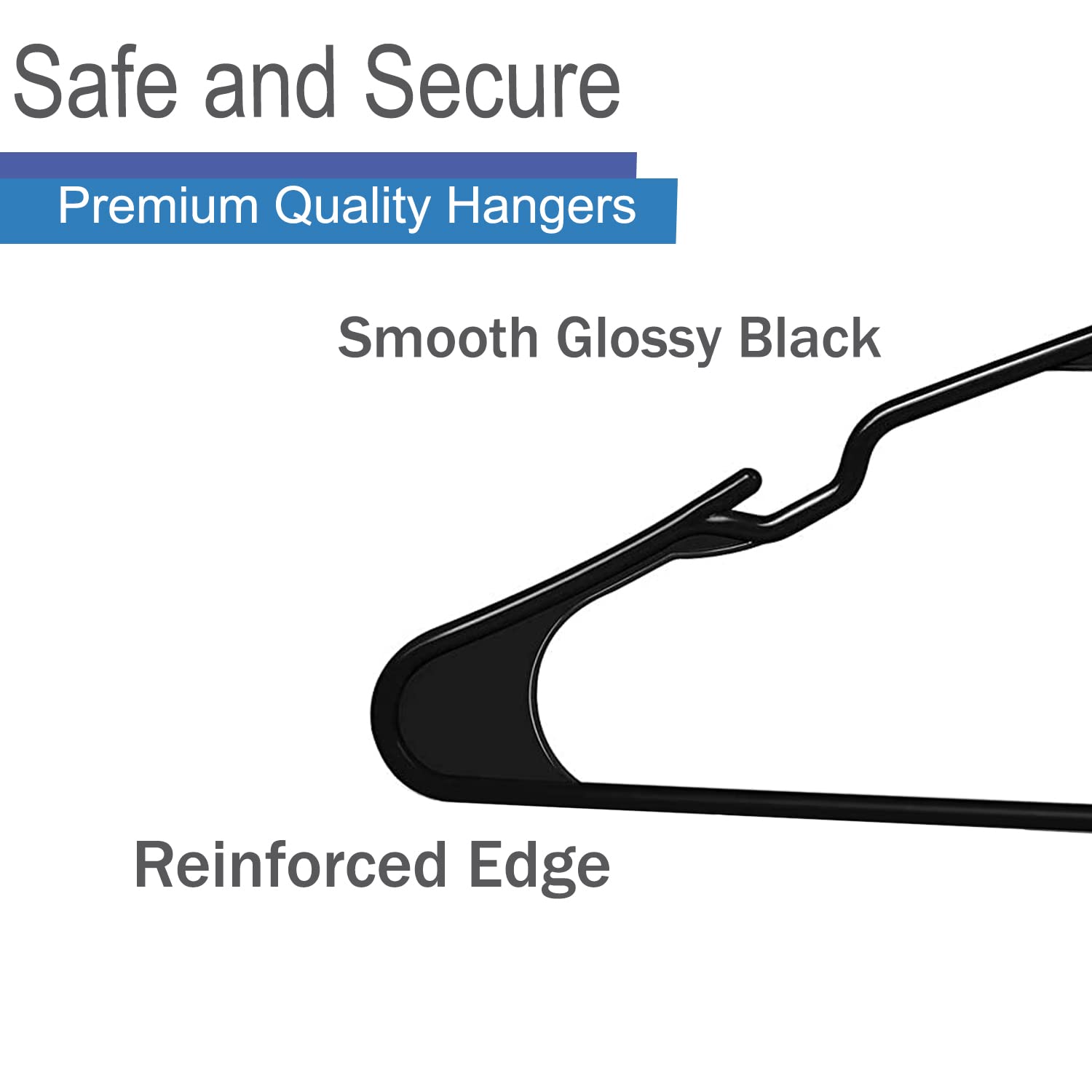 Heshberg Baby And Kids Hangers - Small Plastic Closet Clothes Hangers For Babies Infant Toddler Children - 60 Pack (Black)