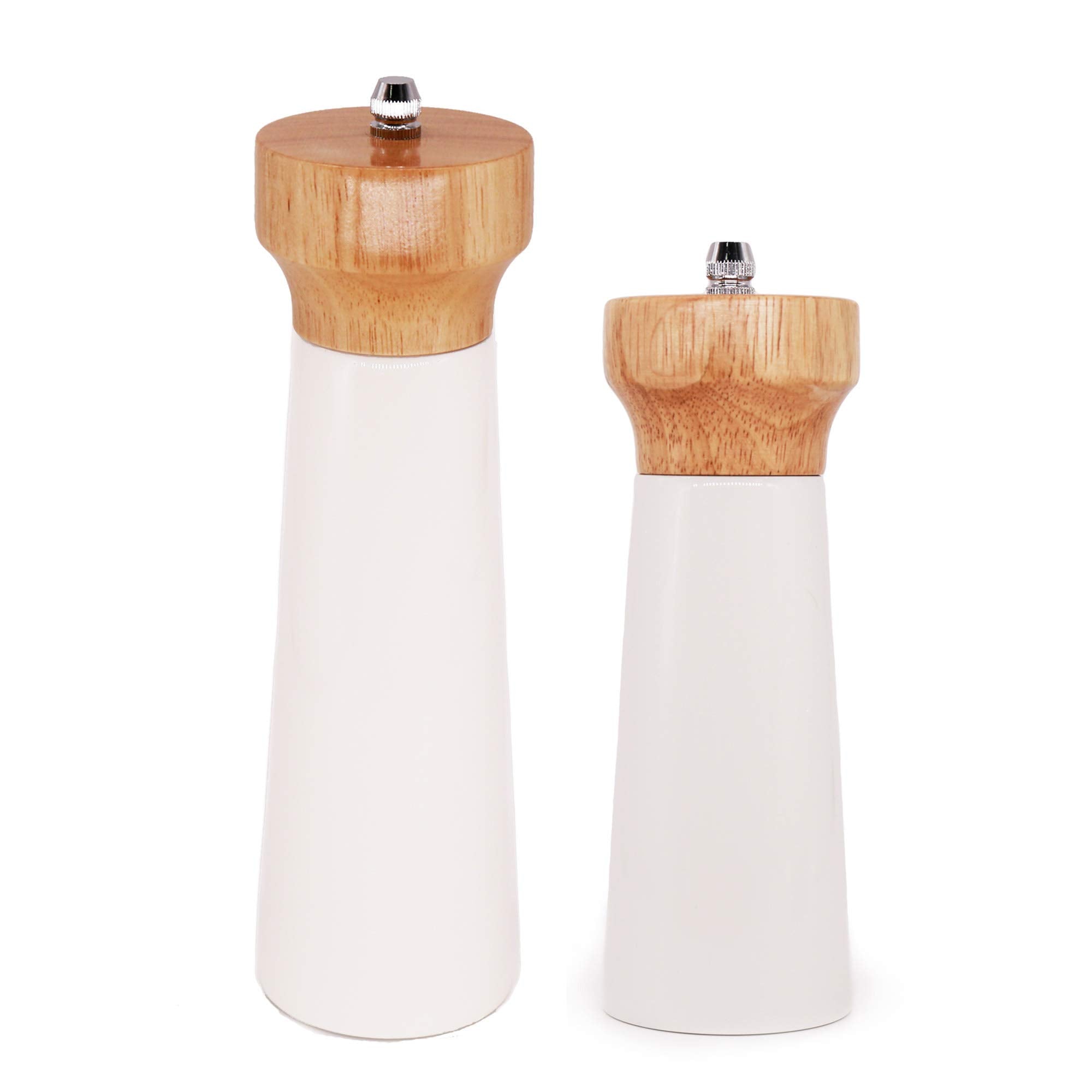 Wooden Salt And Pepper Grinder Set, Sustainable Cherry Wood, Elegant Lighthouse Sea Salt Grinder And Black Pepper Mill Set For S