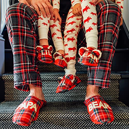 Dearfoams Kids Unisex Slipper, Lil Bear Tartan Plaid, Us 5-6 Toddler