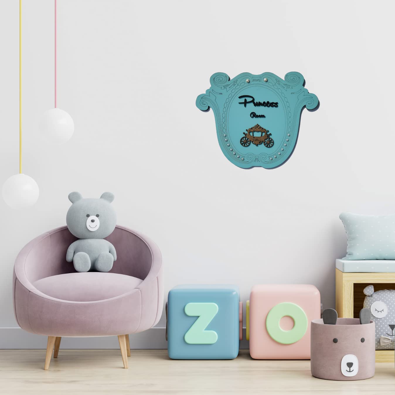 Chalk My Theme Royal Princess Room Wooden Wall Signage 14 X 11 Inches Wooden Wall Hangings Decor, Decorative Items For Girls, Bo