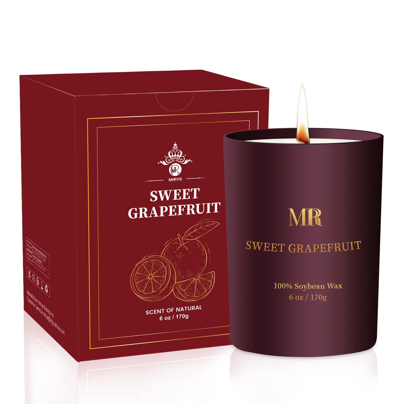 Scented Candles Gifts for Women - Sweet Grapefruit Aromatherapy Candle, Soy Candles for Home Scented, Birthday Valentines Day Ch