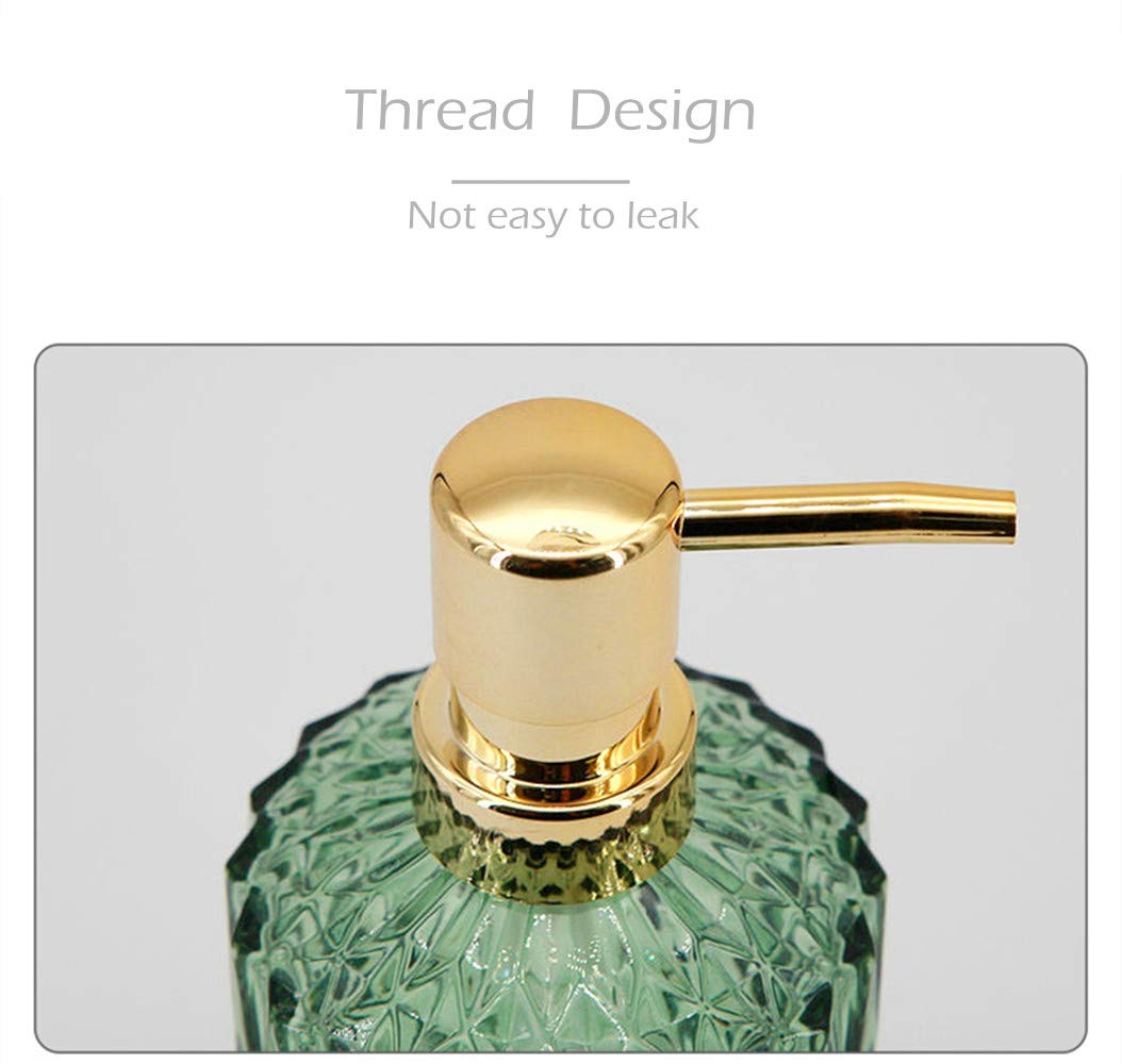 Glass Soap Dispenser With Abs Material Pump Countertop Lotion Hand Soap Dispenser For Bathroom, Elegant Style Kitchen Soap Dispe