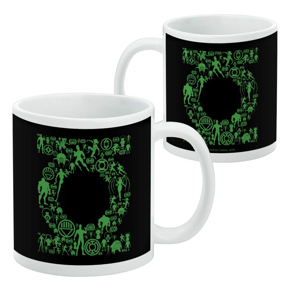 Green Lantern Green Lantern Icons Logo Ceramic Coffee Mug, Novelty Gift Mugs For Coffee, Tea And Hot Drinks, 11Oz, White