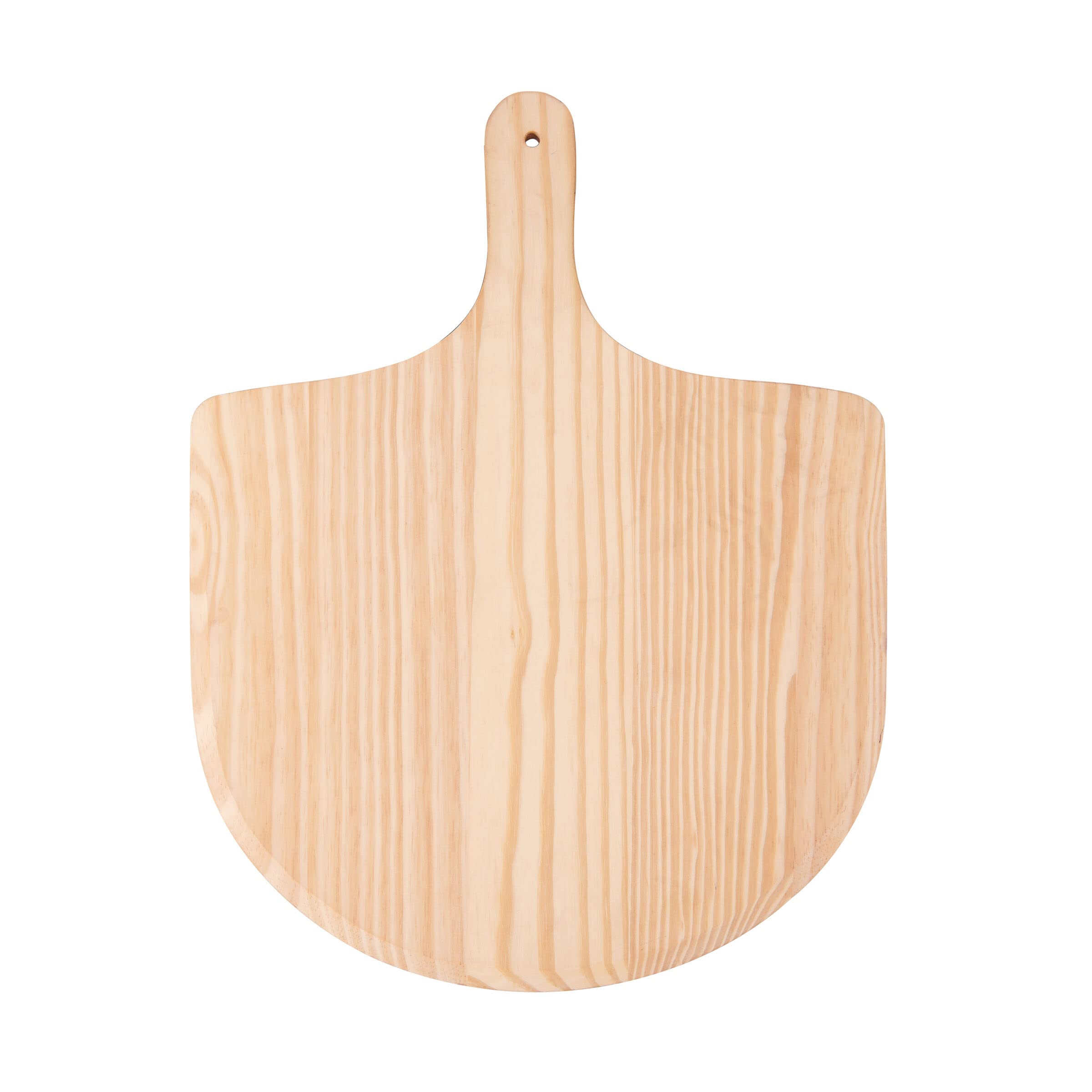 Farberware Bbq Pizza Peel To Transfer Large Pies And Serve, Oven Safe, Solid Pine Wood With Hanging Hole, 18 Inch