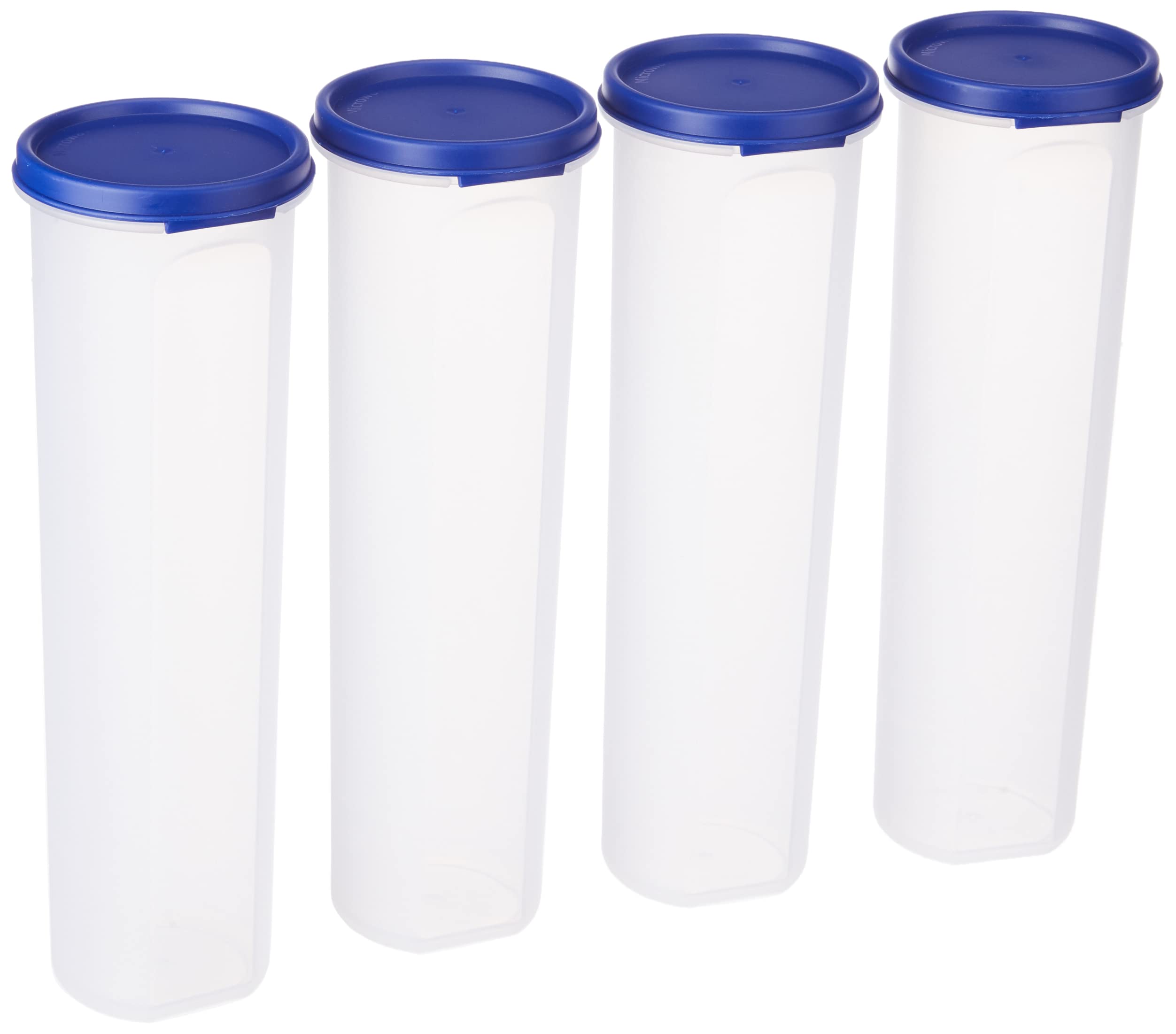 Amazon Brand  Solimo Plastic Slim Storage Container,Set Of 4(1100 Ml Each),Blue