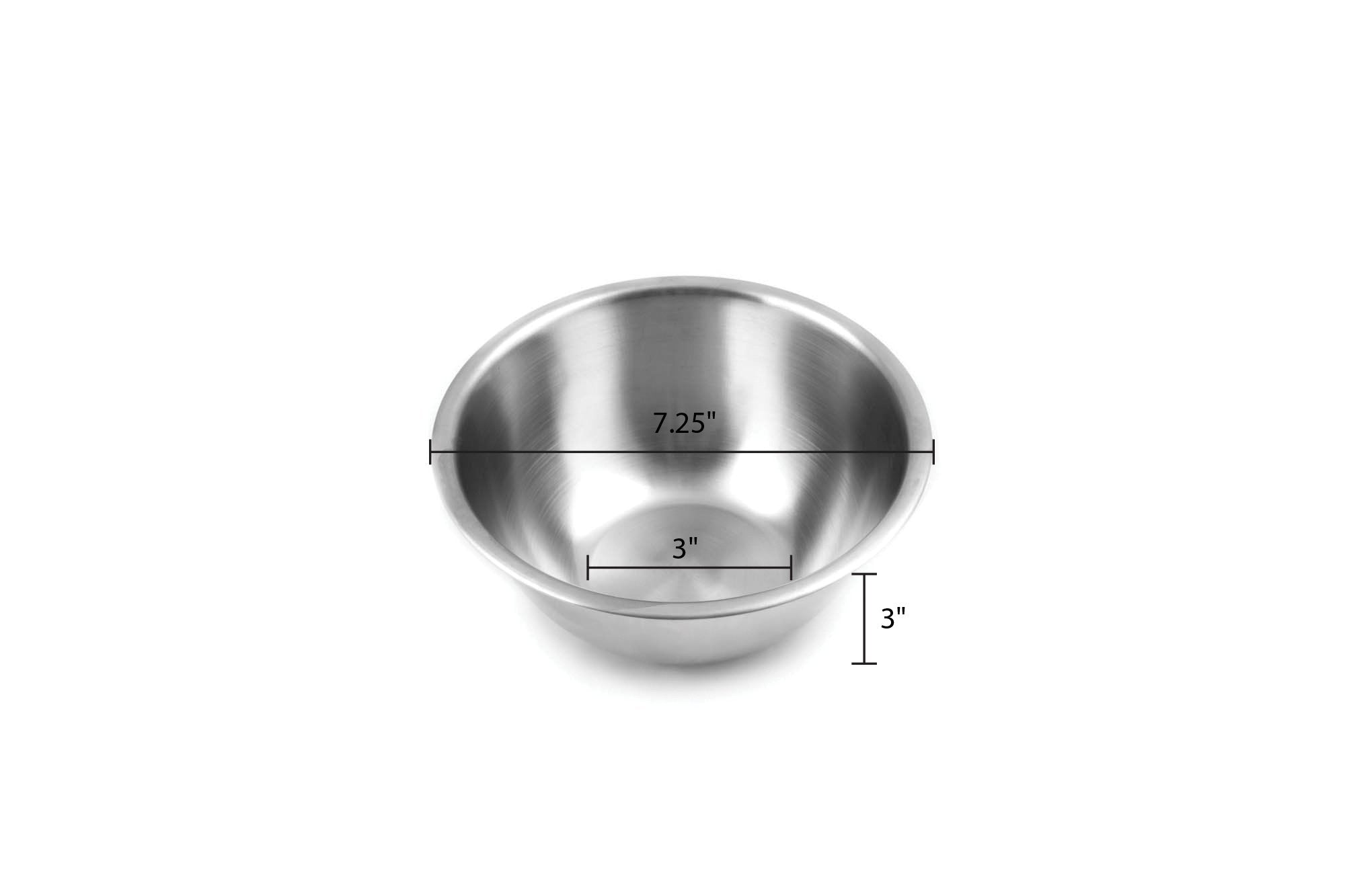 Fox Run Stainless Steel Small Mixing Bowl  7.25 x 7.25 x 3.75 inches  Metallic