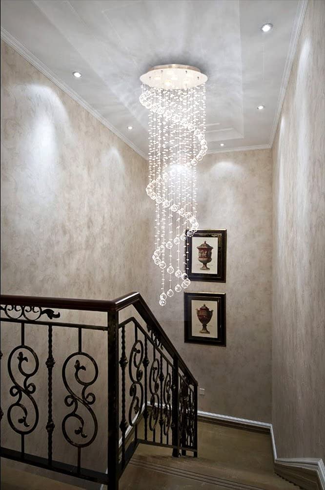 K9Crystalight K9C 12 Feet Crystal Chandelier For Living Room Ceiling Light (Warmwhite)(Spiral)