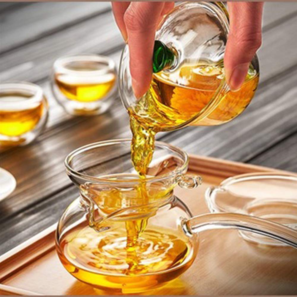 Woonsoon Chinese Glass Gaiwan Traditional Kongfu Tea Cup 170Ml,Classic Tea Set Cup With Lid And Saucer