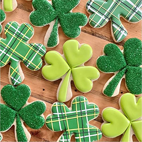 Clover Cookie Cutter Set, 4-Piece St. Patrick'S Day Shamrock Cookie Cutter Set, Metal Irish Holiday Party Supplies 4'', 3.2'', 1