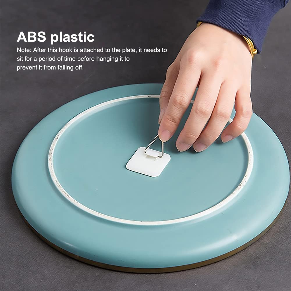 Mwellewm 40 Pieces Invisible Adhesive Plate Hanger Vertical Plate Holders For The Wall Hooks Decorative Plates Wall Holders For