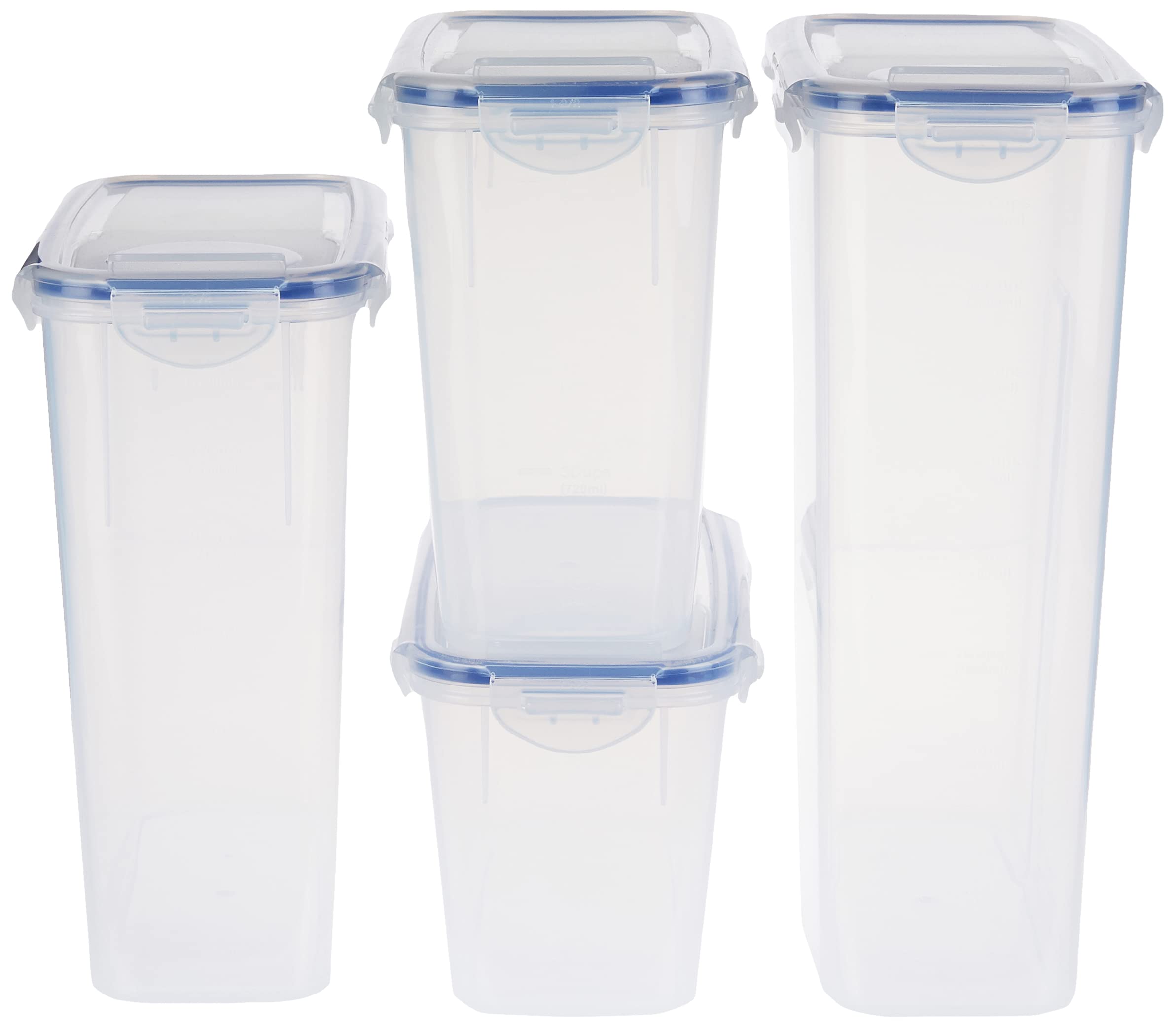 Lock & Lock Easy Essentials Food Storage Bin Set For Pasta, Flour, Sugar/Airtight Container Lids/Bpa-Free/Dishwasher Safe, 8 Pie