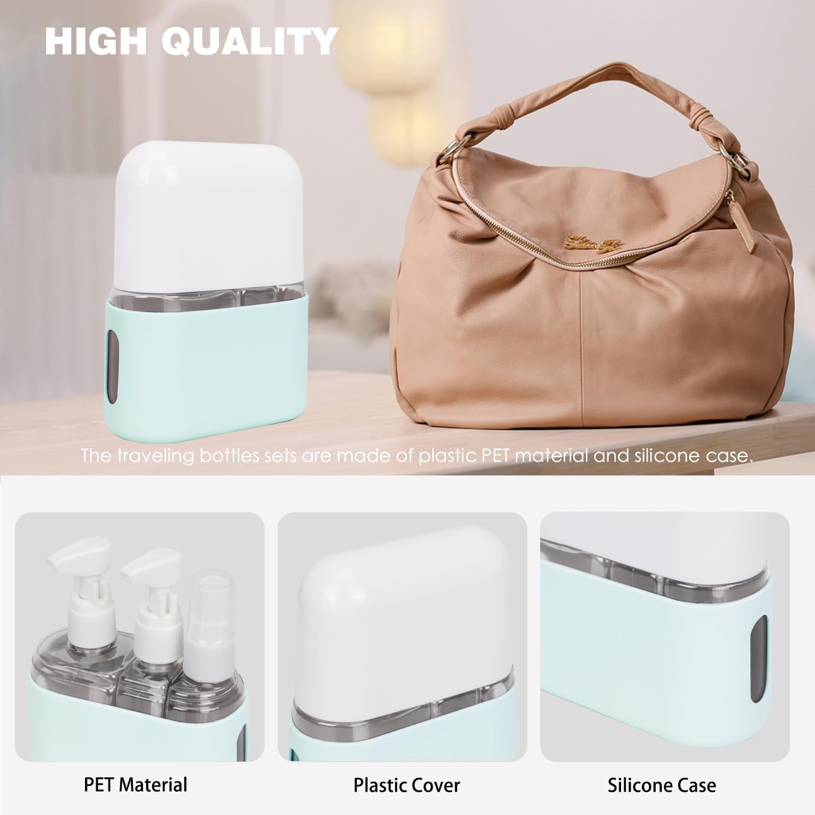 Songaa Travel Bottles For Toiletries - Travel Shampoo And Conditioner Bottles For Toiletries, 3 In 1 Toiletry Bottle Travel Cont