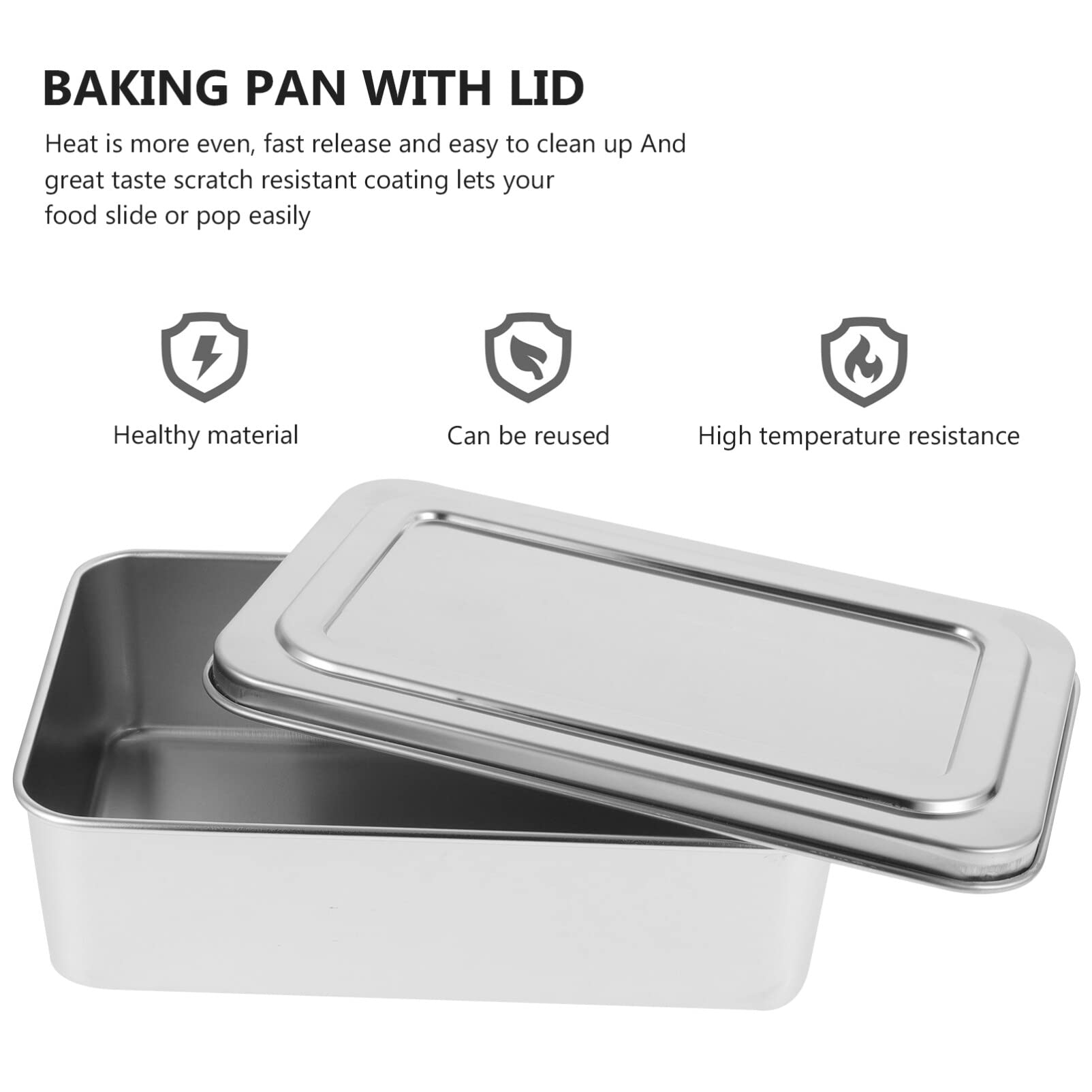 Upkoch Loaf Pan Bread Toast Box Mold Cake Baking Box Bread Baking Pan With Lid Cake Box Stainless Steel Baking Bread Box For Bak