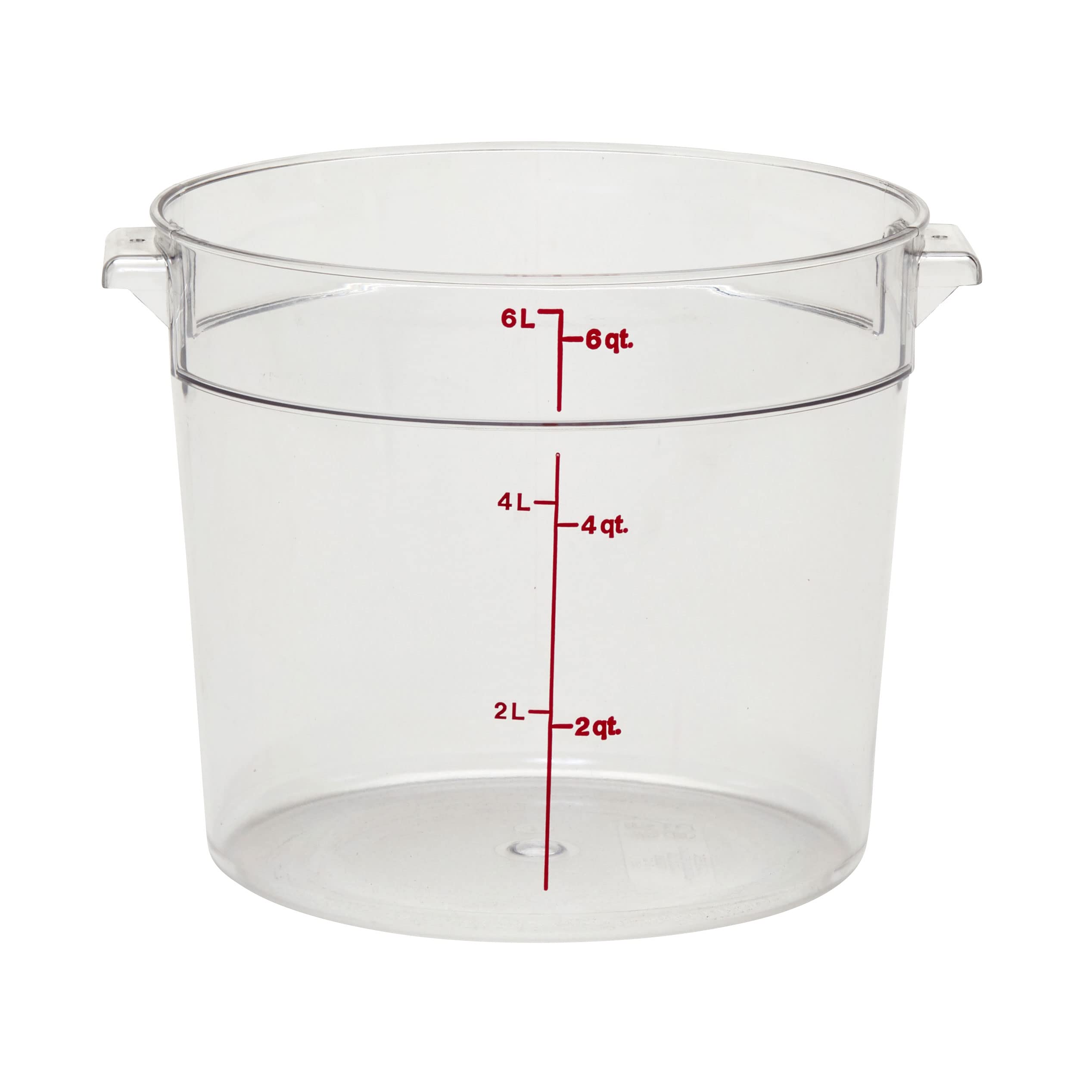 Cambro Rfscw6135 Camwear Round Food Storage Container, Polycarbonate, Clear, Nsf, 6 Quart