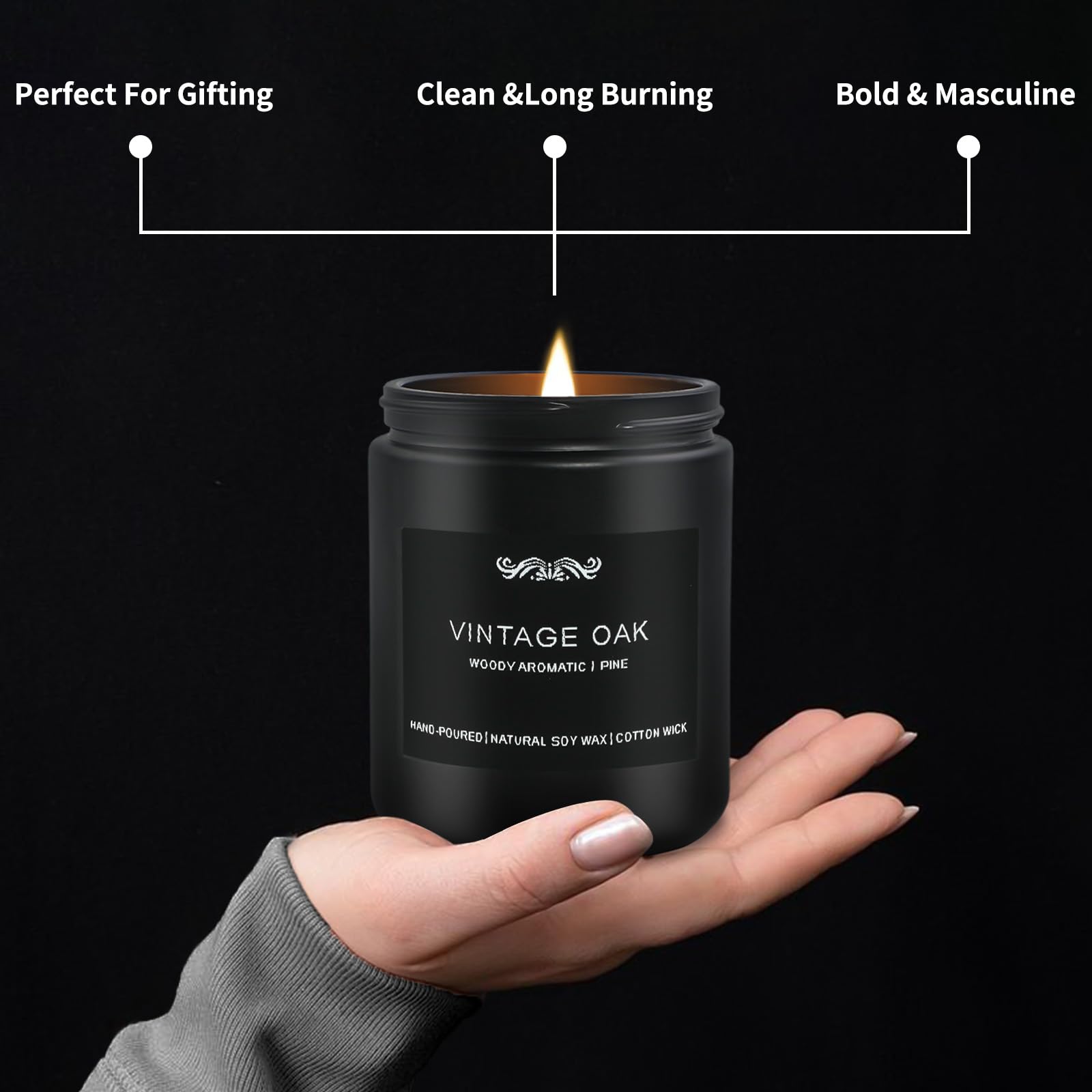 6 Pack Candles for Home Scented Aromatherapy Candles Gifts Set for Men, Men Candle Set, 42 oz 300 Hour Long Lasting Candles, Val