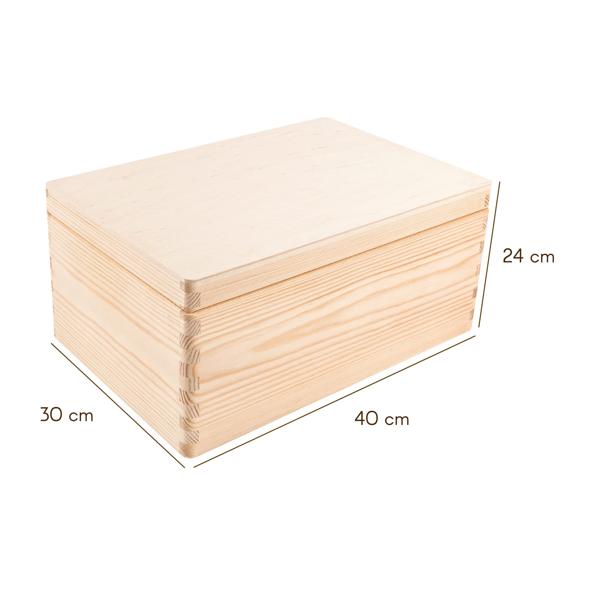 Creative Deco XXL Large Plain Wooden Box Storage Hinged Lid | 15.8x11.8x9.44 inches (+-0.5) | Unpainted Gift Box Tool Dog Toy Cl