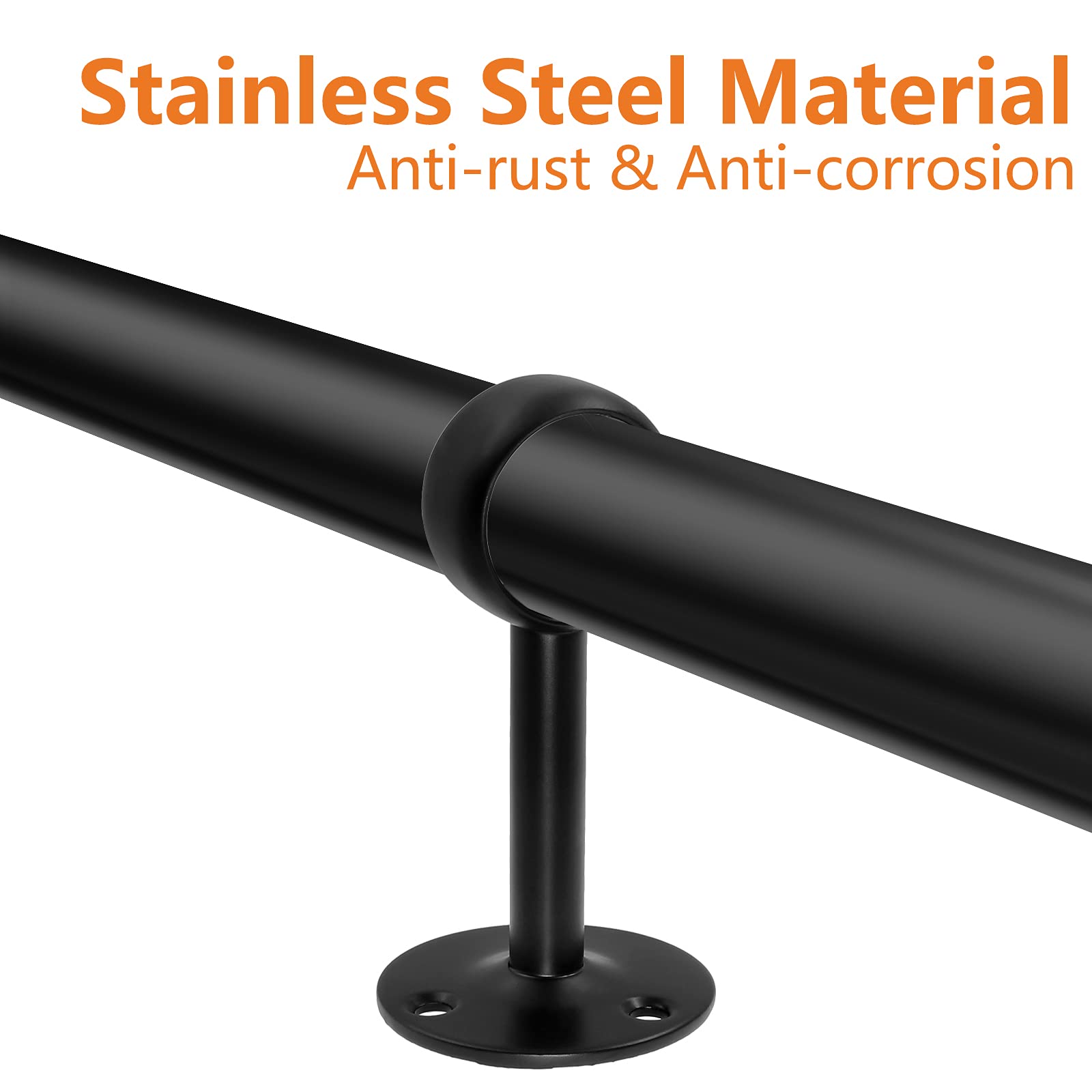Jiozermi 2 Pcs 1 Inch Ceiling Mount Curtain Rod Bracket, Flange Closet Rod Holder, Heavy Duty Stainless Steel Shower Curtain Rod