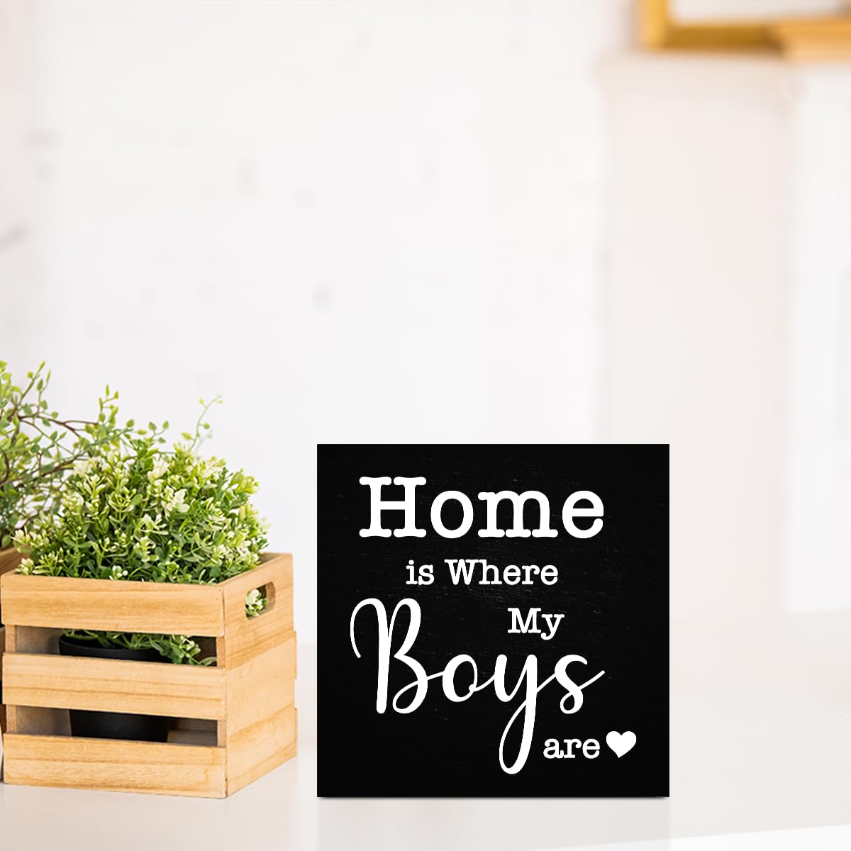 Home is Where My Boys are Sign, New Mom Gifts, Funny Mothers Day Gifts ideas for Mom Mother Mommy, Home Family Living Room Bedro