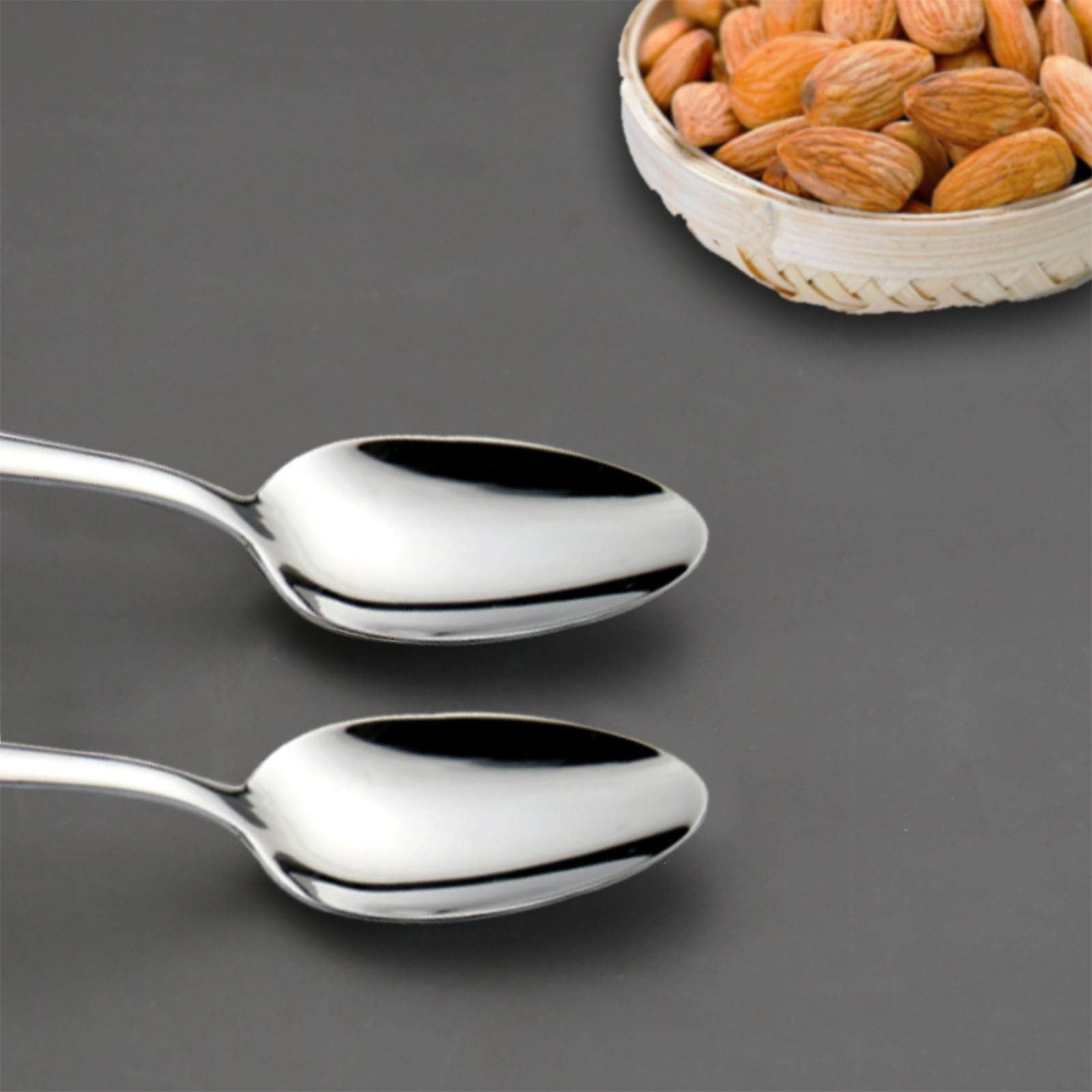 Hissf 6-Pieces Teaspoons Set Stainless Steel 180 Tea Spoons, 629 Inches For Home, Kitchen Restaurant, Square Handle