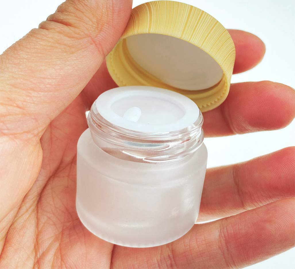 Ericotry 3Pcs 20G/20Ml Empty Refillable Translucent Glass Makeup Cosmetic Face Cream Lip Balm Storage Container Jar Pot Bottle W