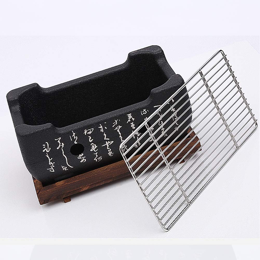 Japanese Style Bbq Grill, Mini Portable Barbecue Stove Japanese Food Charcoal Stove With Wire Mesh Grill And Base, For Yakiniku,
