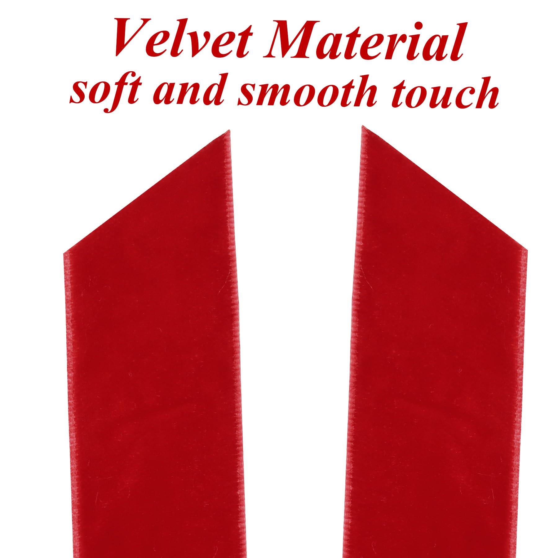 12Pcs Red Velvet Ribbon Bows Christmas Tree Decorations,5in x 10in Xmas Ornaments for Tree Home Party Front Door Wreath Holiday