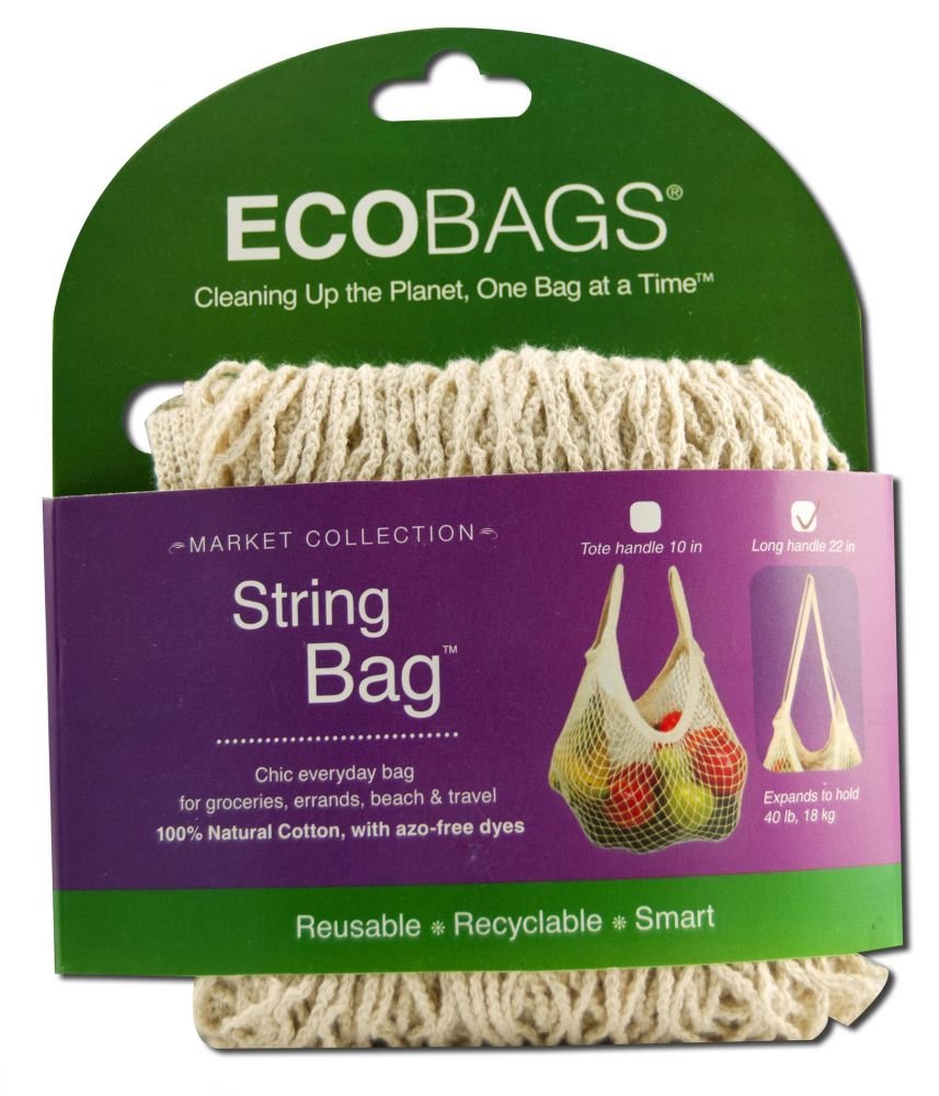 Eco-Bags Natural Cotton Long Handle String Bag