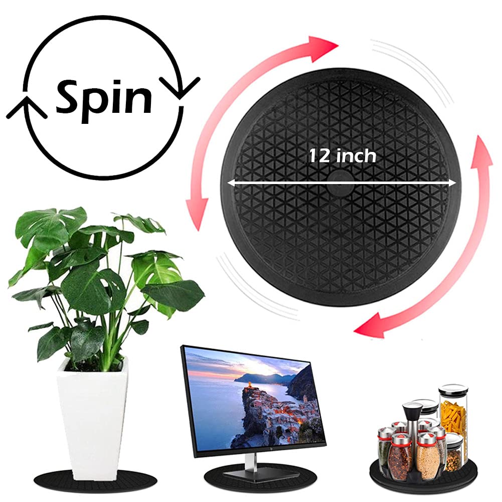 Volcanoes Club Lazy Susan Turntable Organizer - 12 Inch Heavy Duty Rotating Swivel Stand With Steel Ball Bearings For Spice Cabi