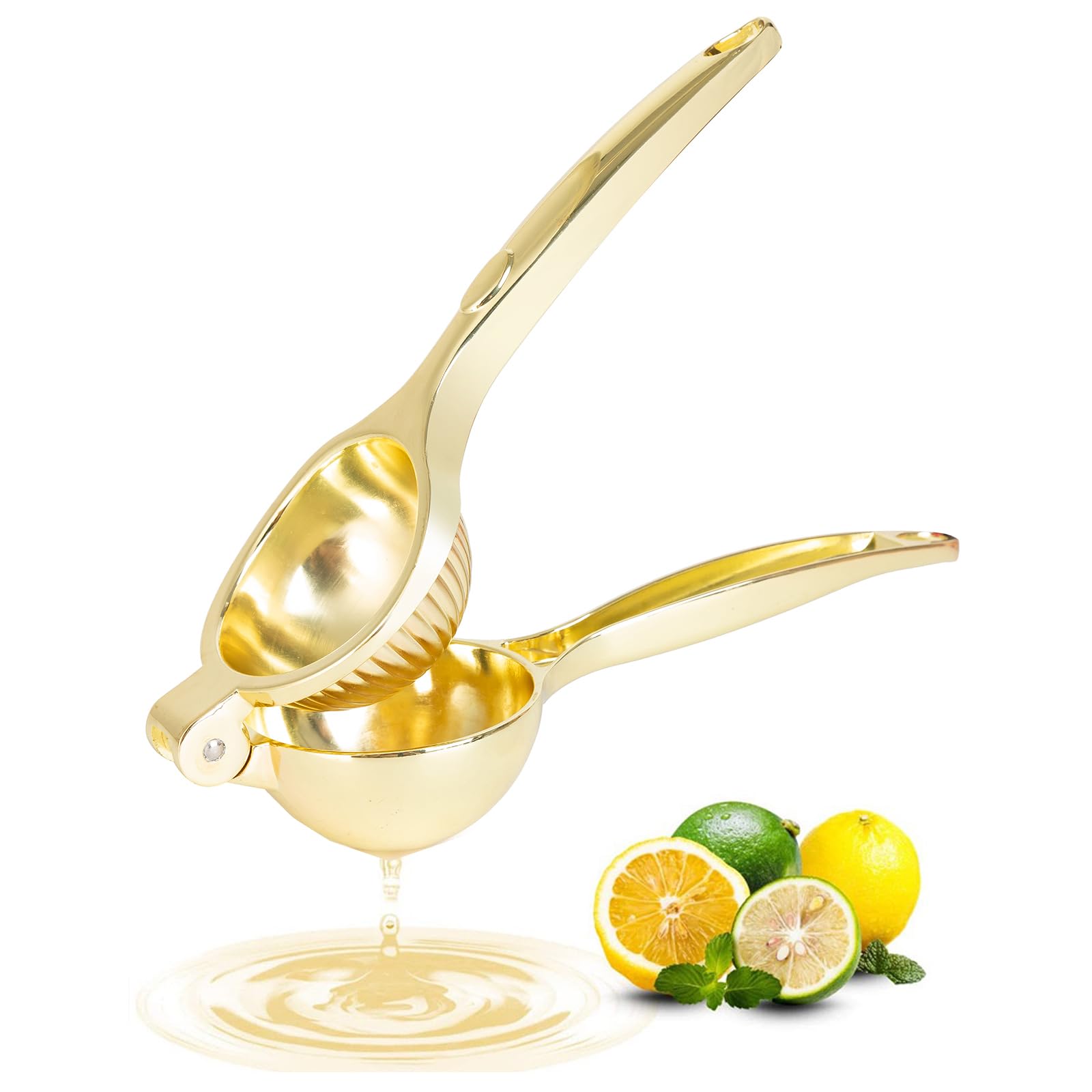 Agirlvct Lemon Squeezer, Heavy Duty Zinc Manual Lemon Juicer, Threaded Groove Fresh Small Oranges Limes Juicer Hand Press Manual