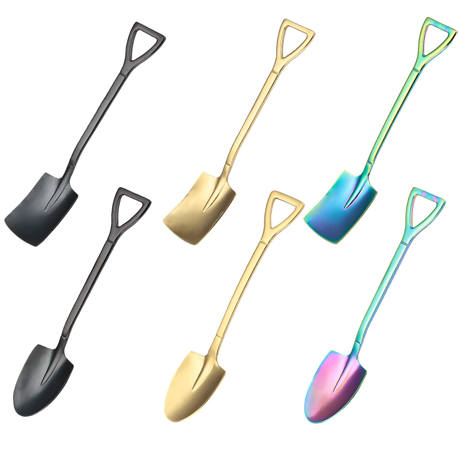 6 Pack Stainless Ice Cream Spoons, Shovel Spoons, Watermelon Spoon Reusable Small Spoon For Tea Dessert Home Kitchen Party Resta