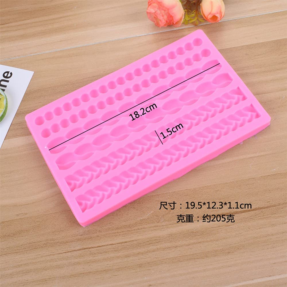 3D Pearl Knit Rope Silicone Mold Fondant Mould Cake Border Decorating Molds Gumpaste Kitchen Diy Baking Decorating Cake Tools Ho