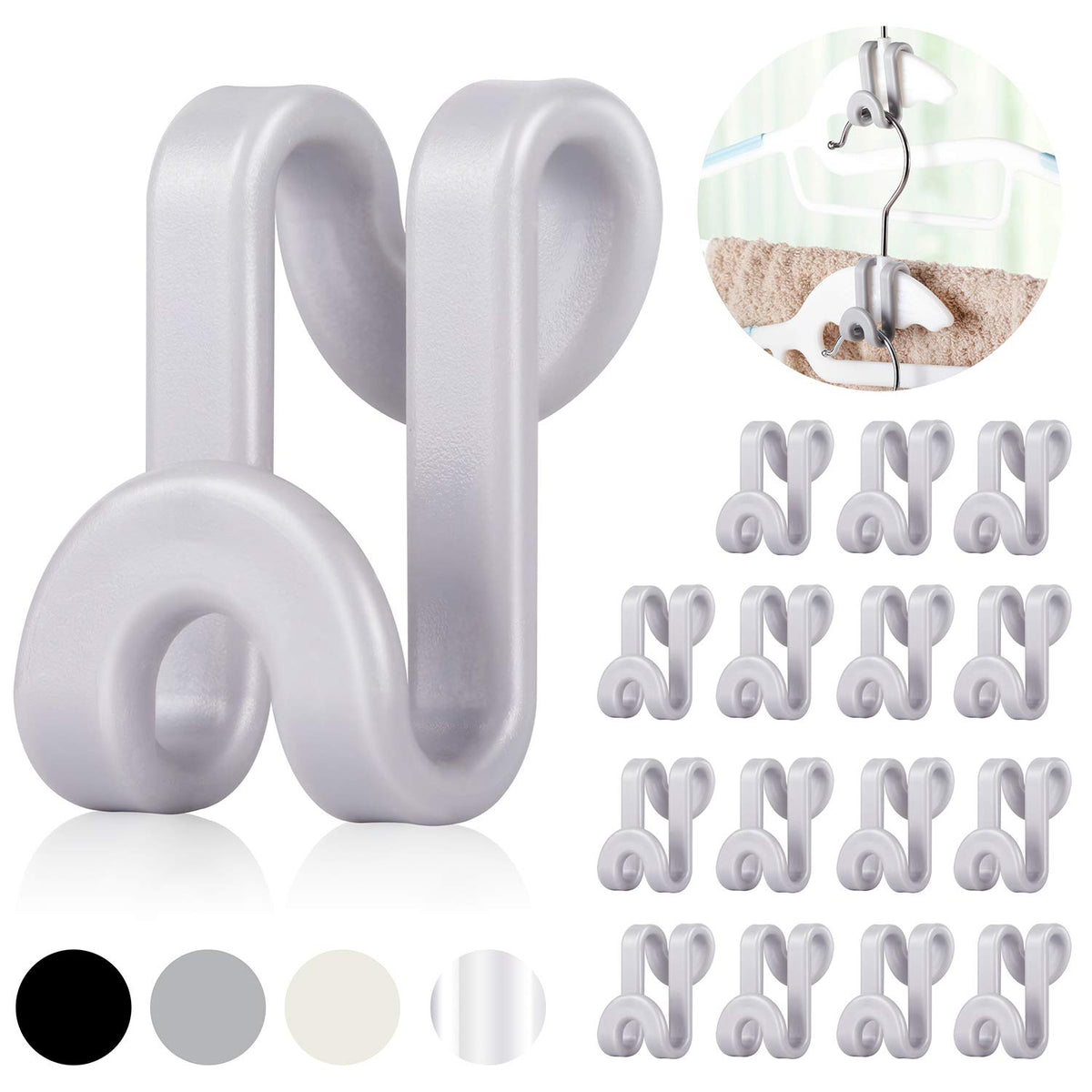 Mlici Connector Hooks Hanger Extenders For Velvet Hangers Coat Clothes Garment, Mini Cascading Velvet Hangers With Hooks, Heavy