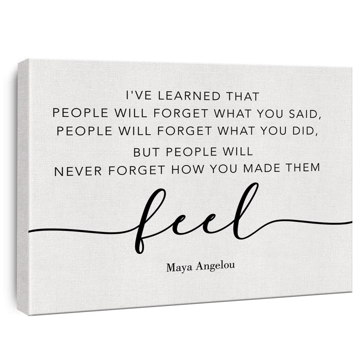 Inspirational Canvas Wall Art Motivational Quote I'Ve Learned That People Will Never Forget How You Made Them Feel Canvas Prints