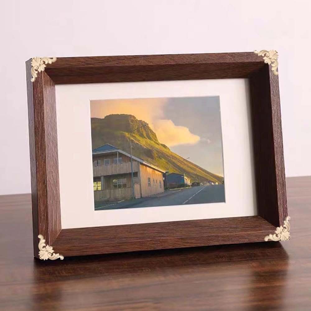 Aiminjey 20 Pcs Decorative Wood Flower Carved Appliques Corner Onlay Diy Unpainted Solid Wooden Carved Corner Decal For Furnitur