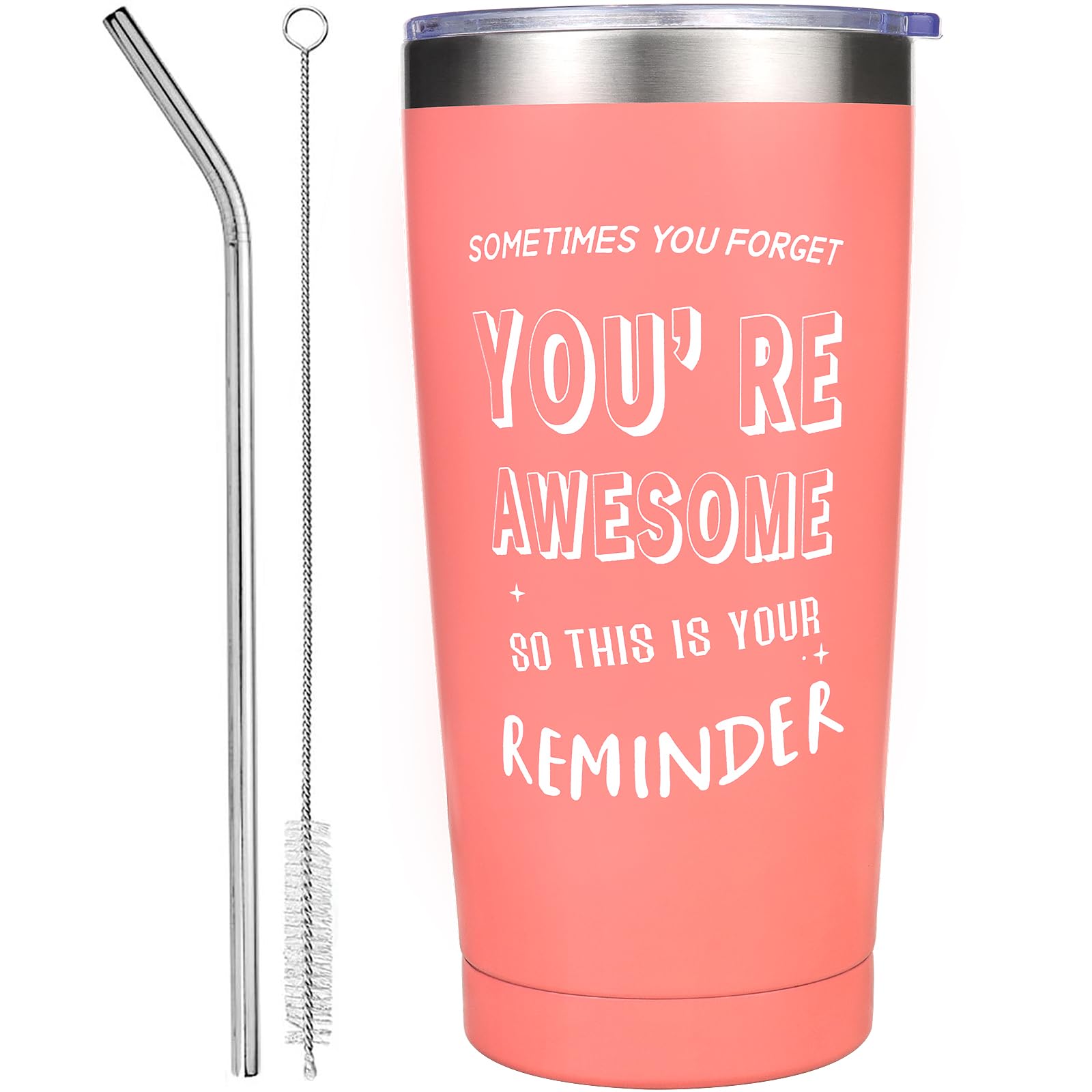 Panspace Inspirational Tumbler Gifts - 20oz You Are Awesome Coffee Cup Travel Mugs for Women Birthday Friendship