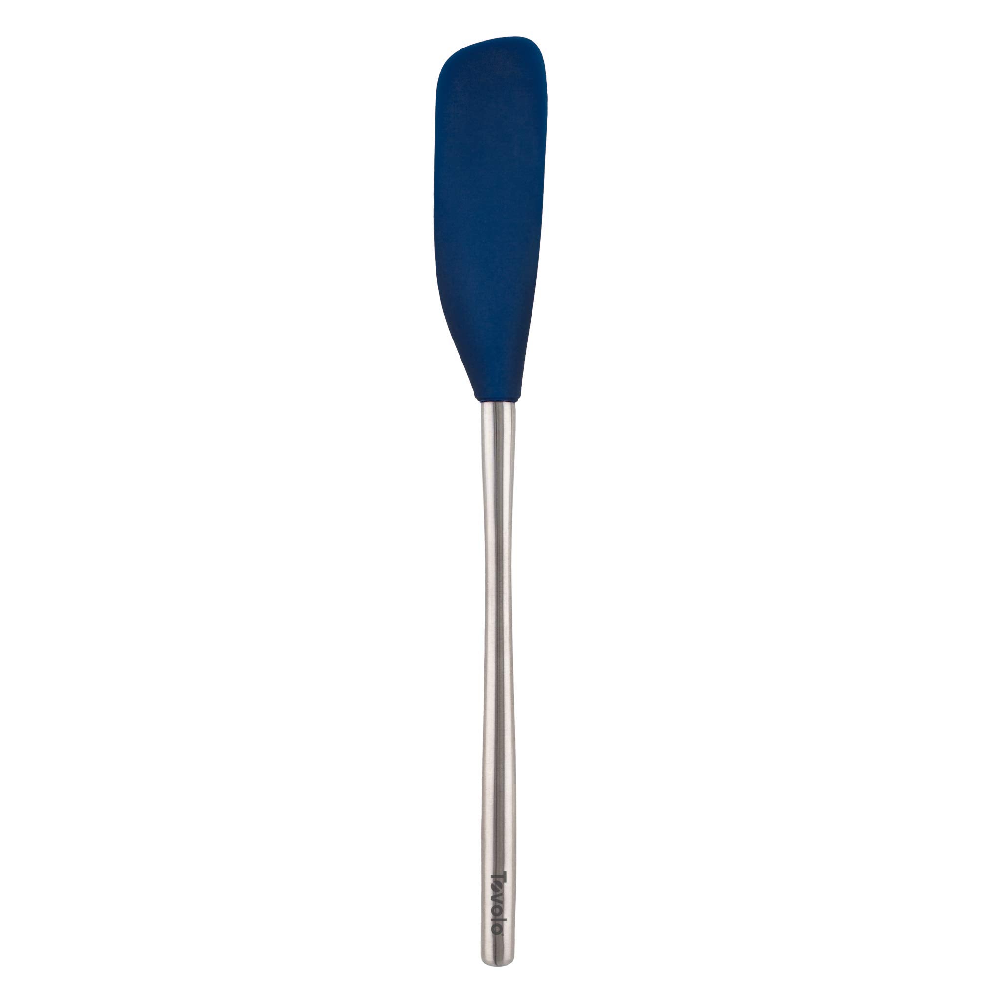 Tovolo Jar Spatula Silicone Long Stainless Steel Handle Scraper Spatula Deep Indigo, Jar Scraper Heat Resistant Dishwasher Safe 
