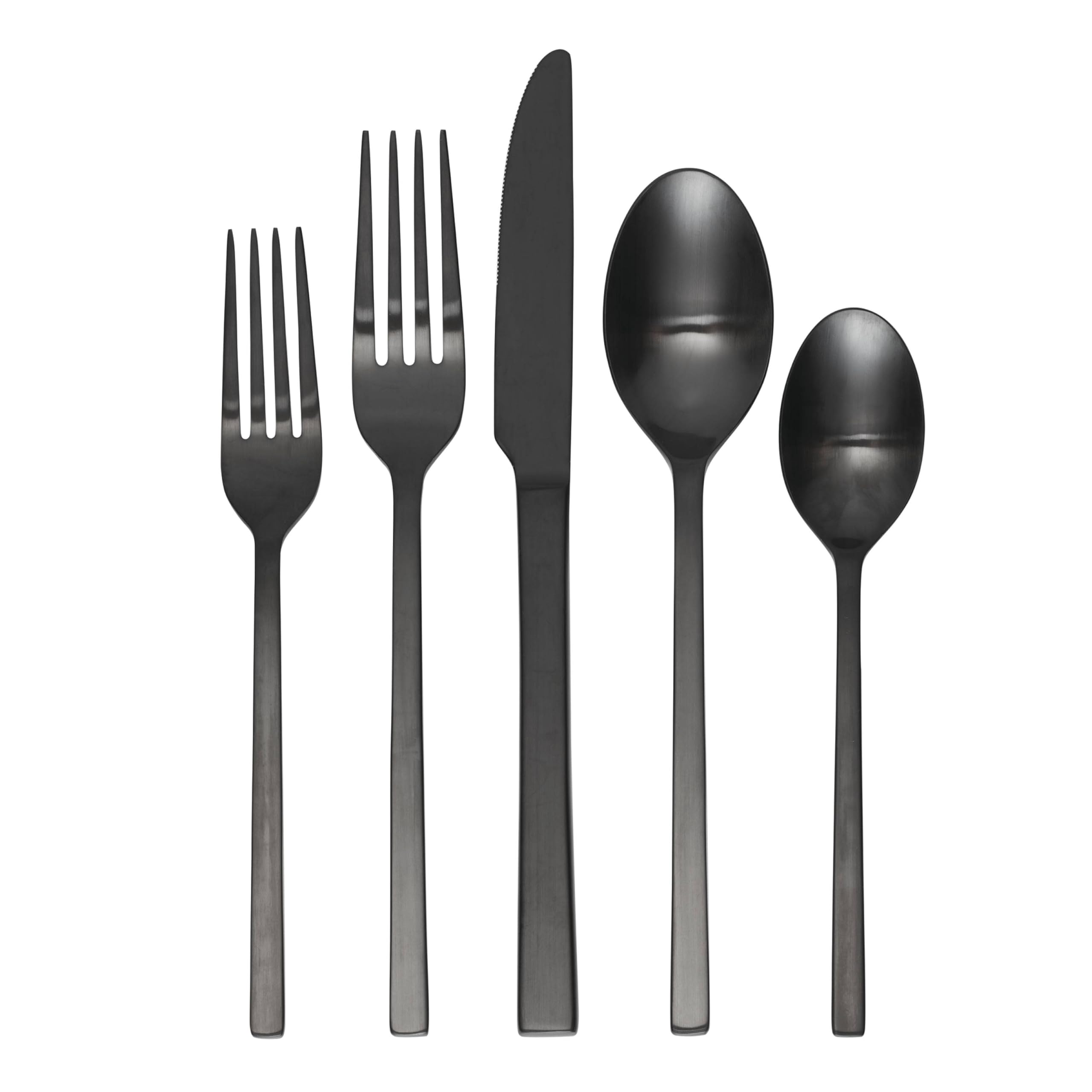 Oneida Allay Midnight 20 Piece Everyday, Service For 4 Flatware Set, 20Pc Fw, Stainless