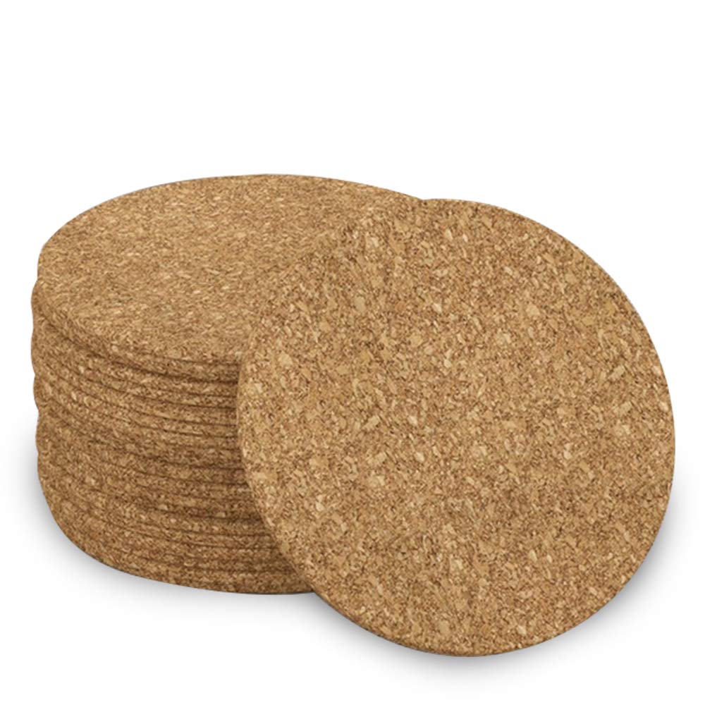 Adhesive Backed Cork W/Radius Corners For Coasters, Trivets And Art Projects - 1/16    Thick X 4'' Diameter (100 Pc)