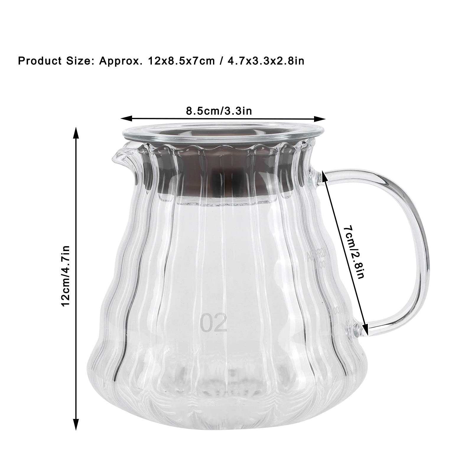 Fdit Transparent High Borosilicate Glass Coffee Pot Exquisite Coffee Maker Kettle Teapot Supply With Rubber Cover For Home Hotel